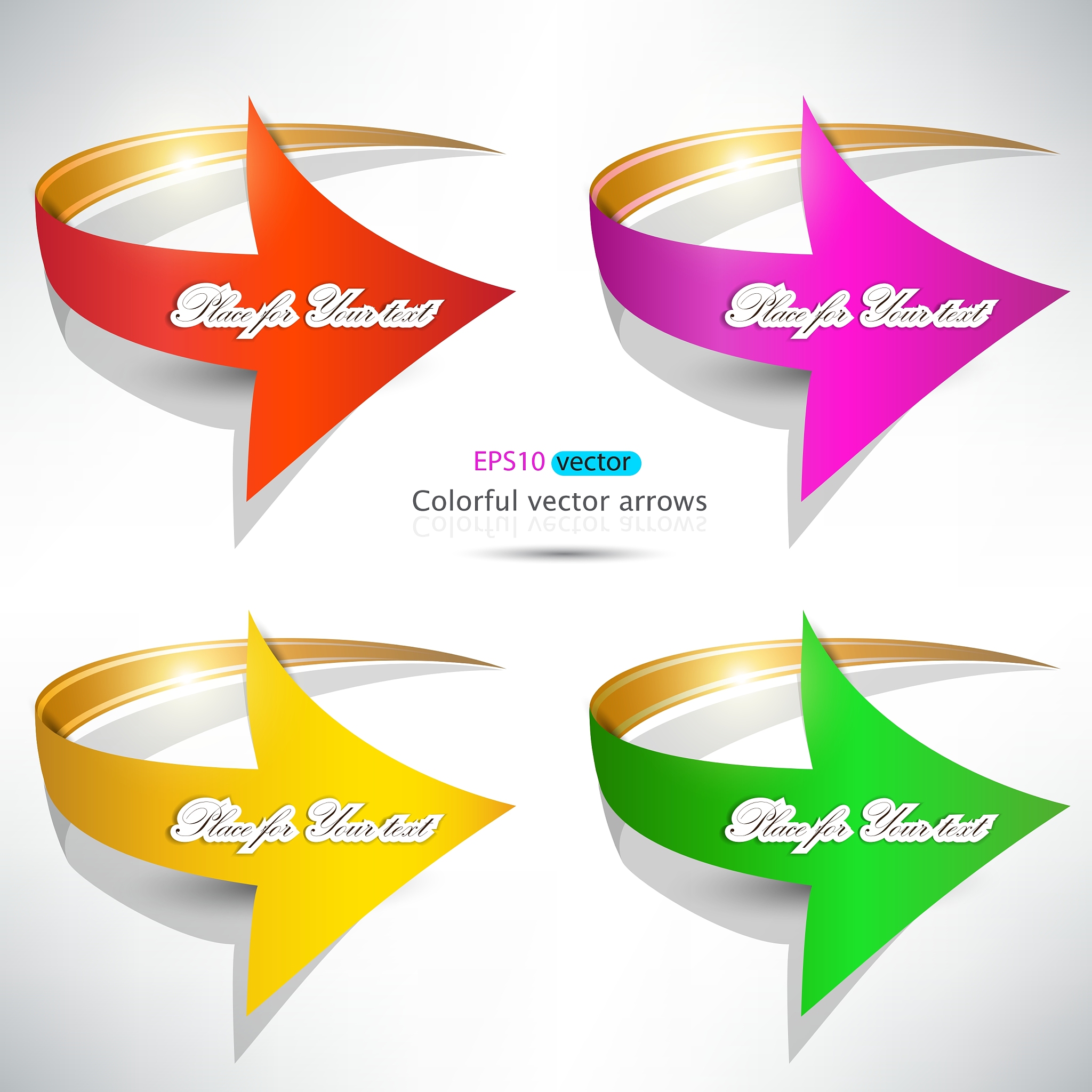 colorful arrows on white background