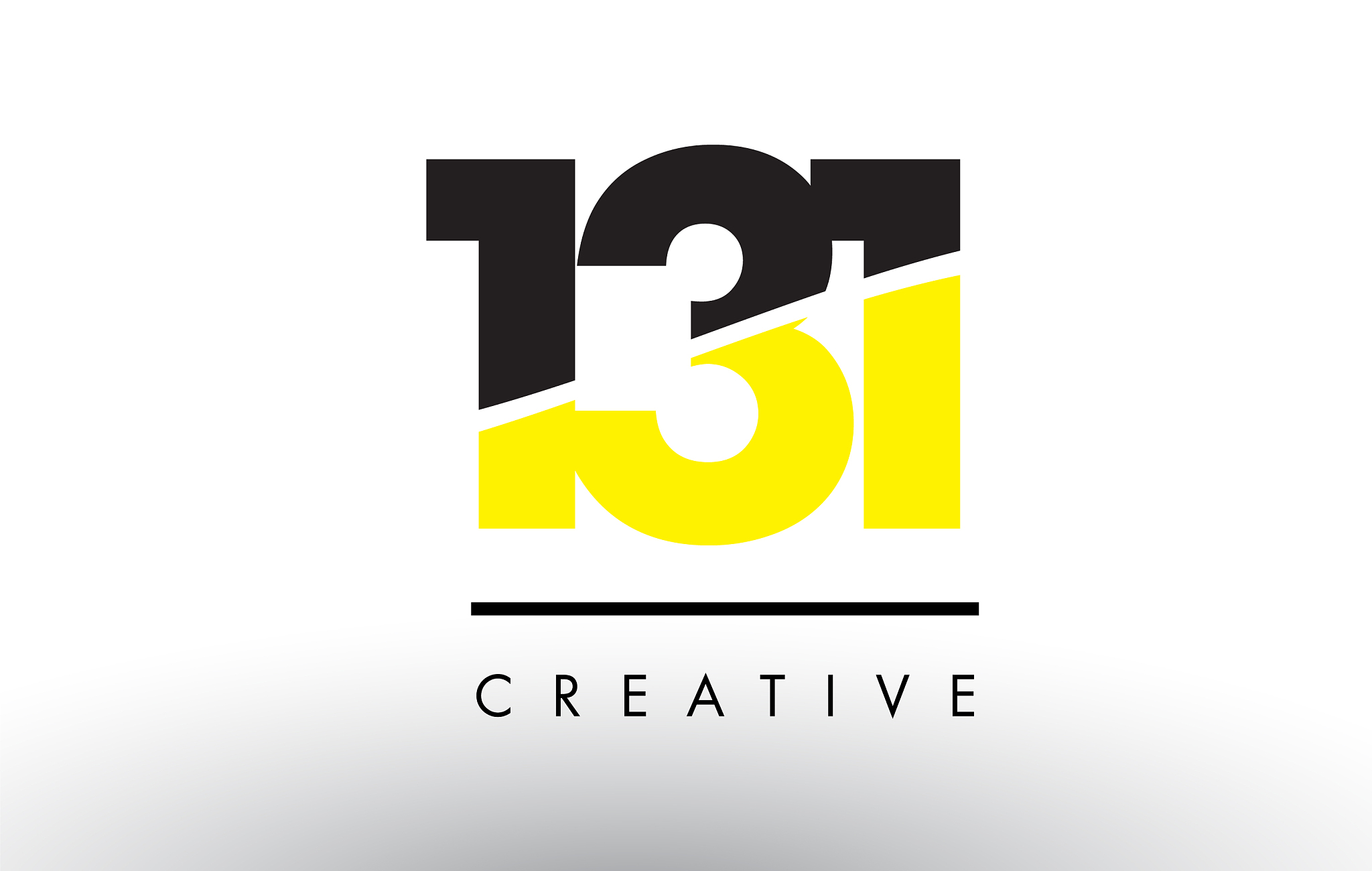131 black and yellow number logo design