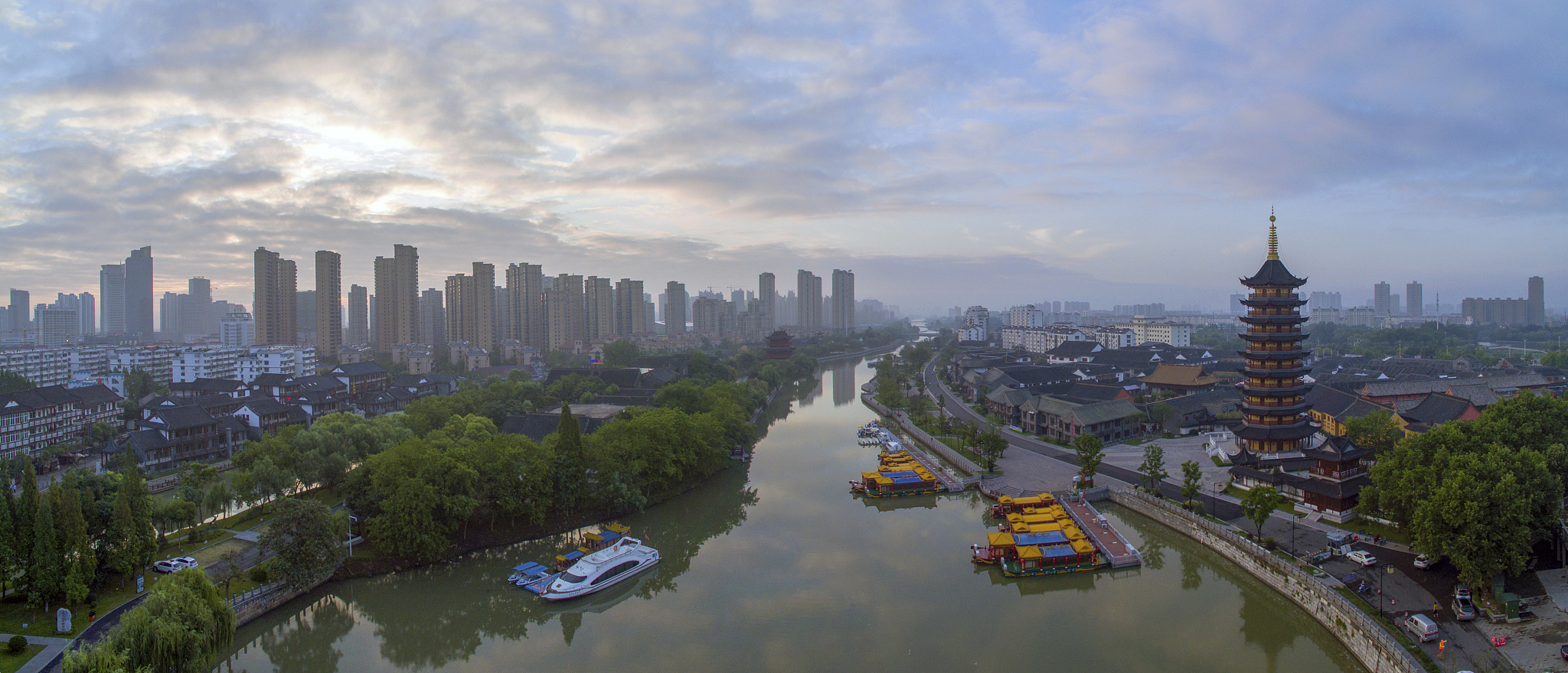 运河之都江苏省淮安市城市风光