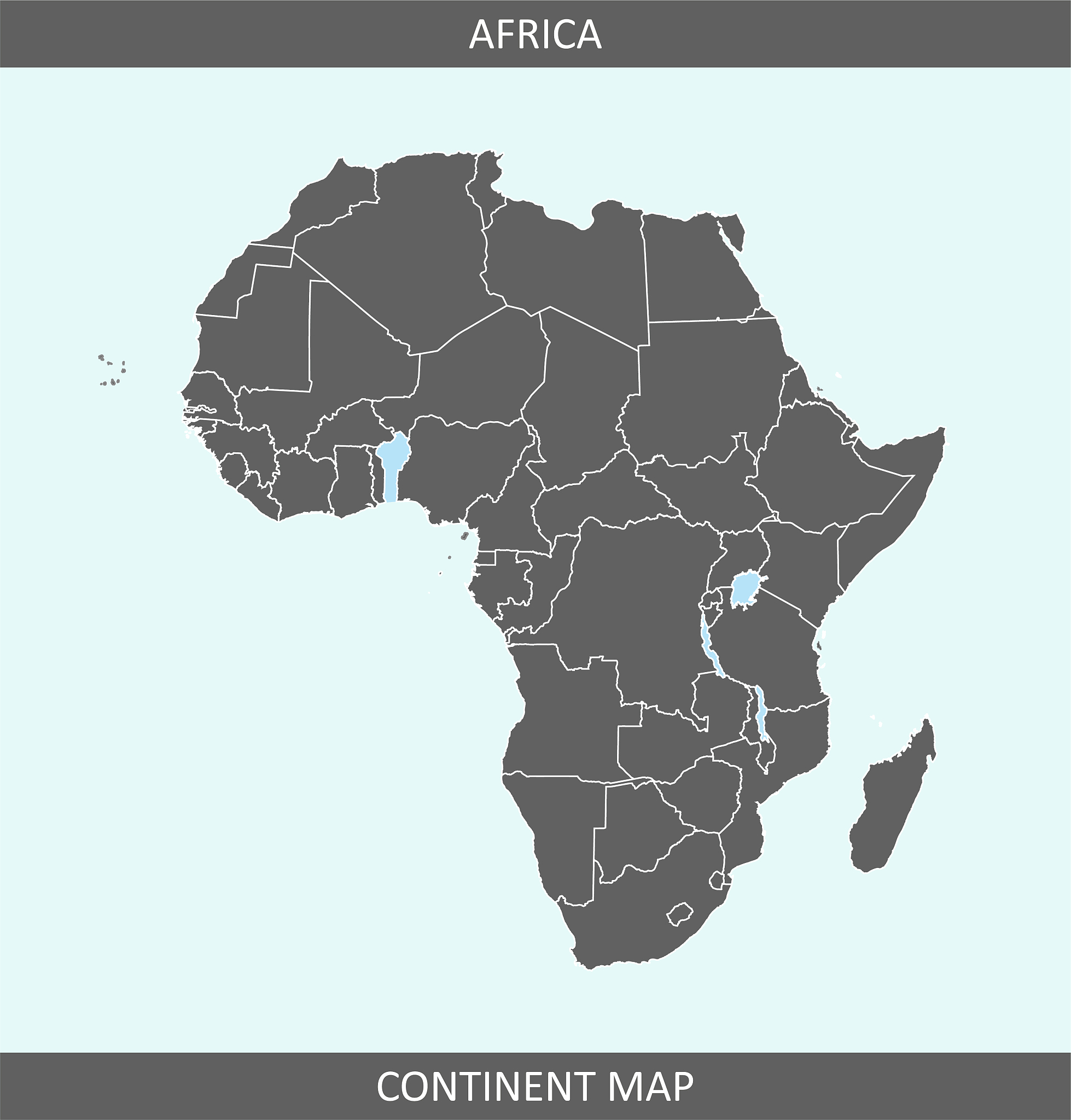 africa continent map vector for educational purposes