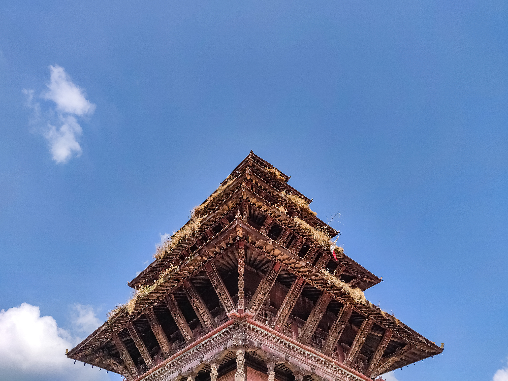 famous nyatapola temple at bhaktapur durbar square in nepal