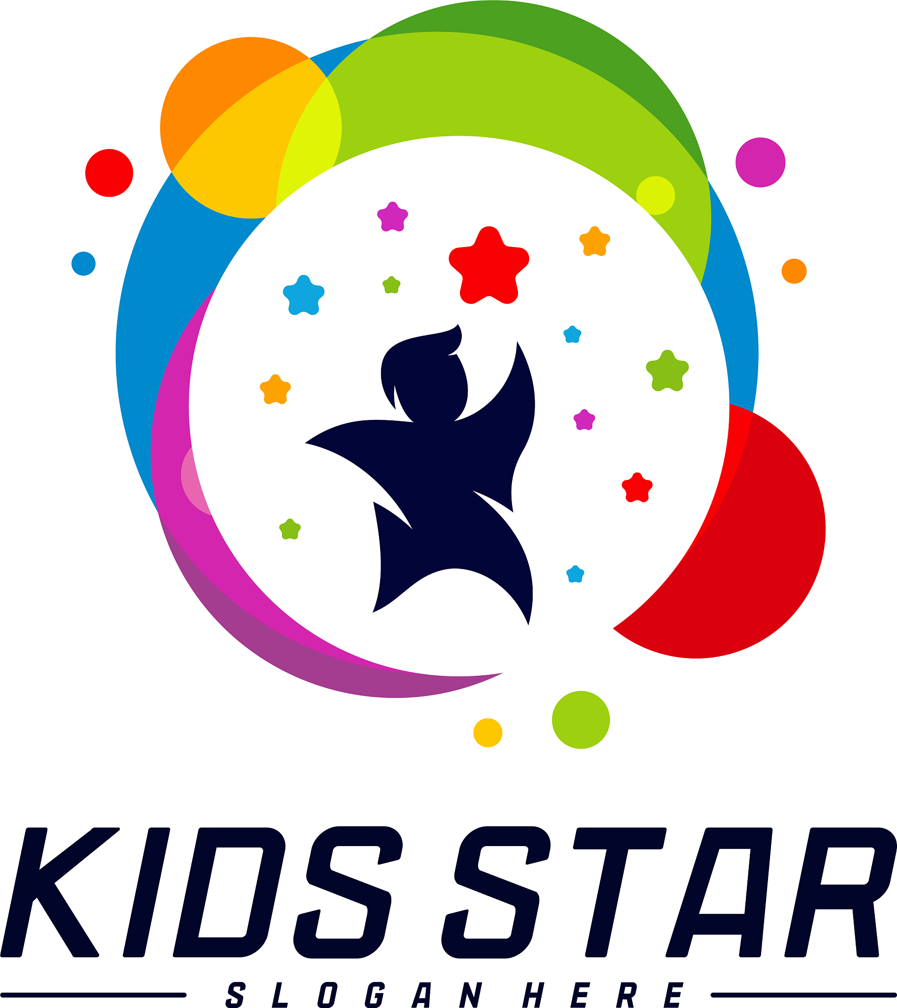reaching stars logo design template dream star