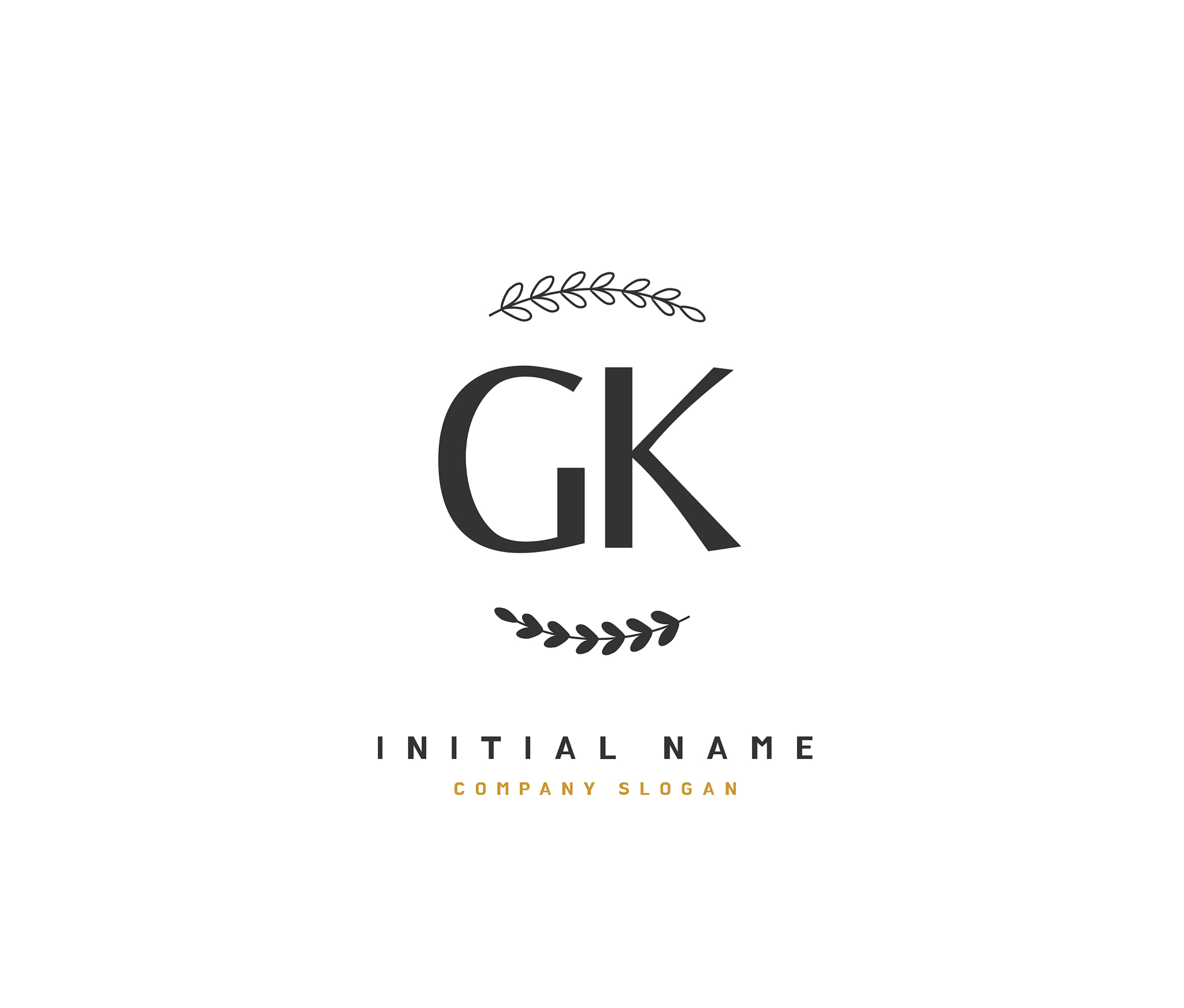g k gk beauty initial logo handwriting logo of