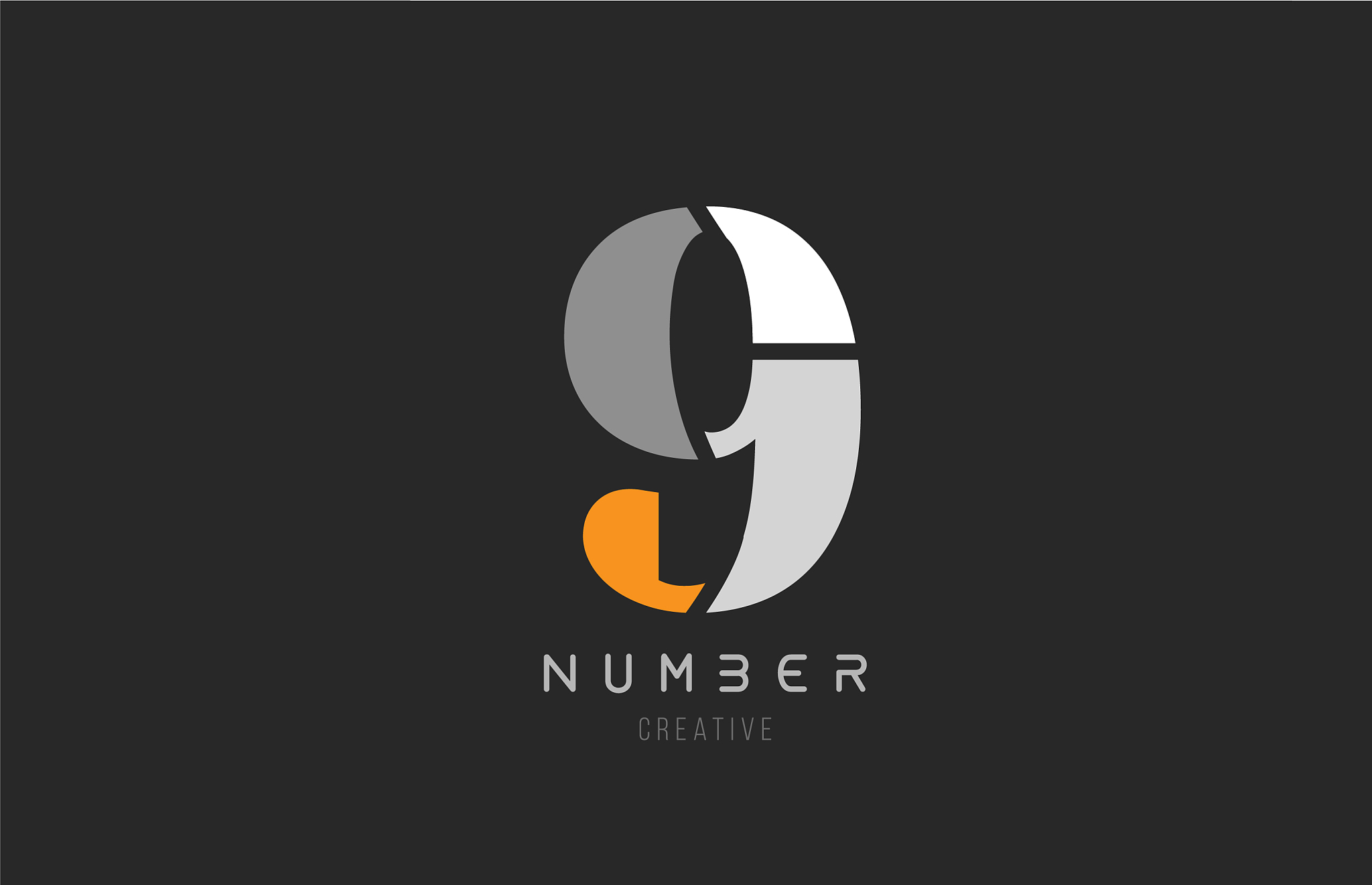 number 9 nine for company logo icon design in