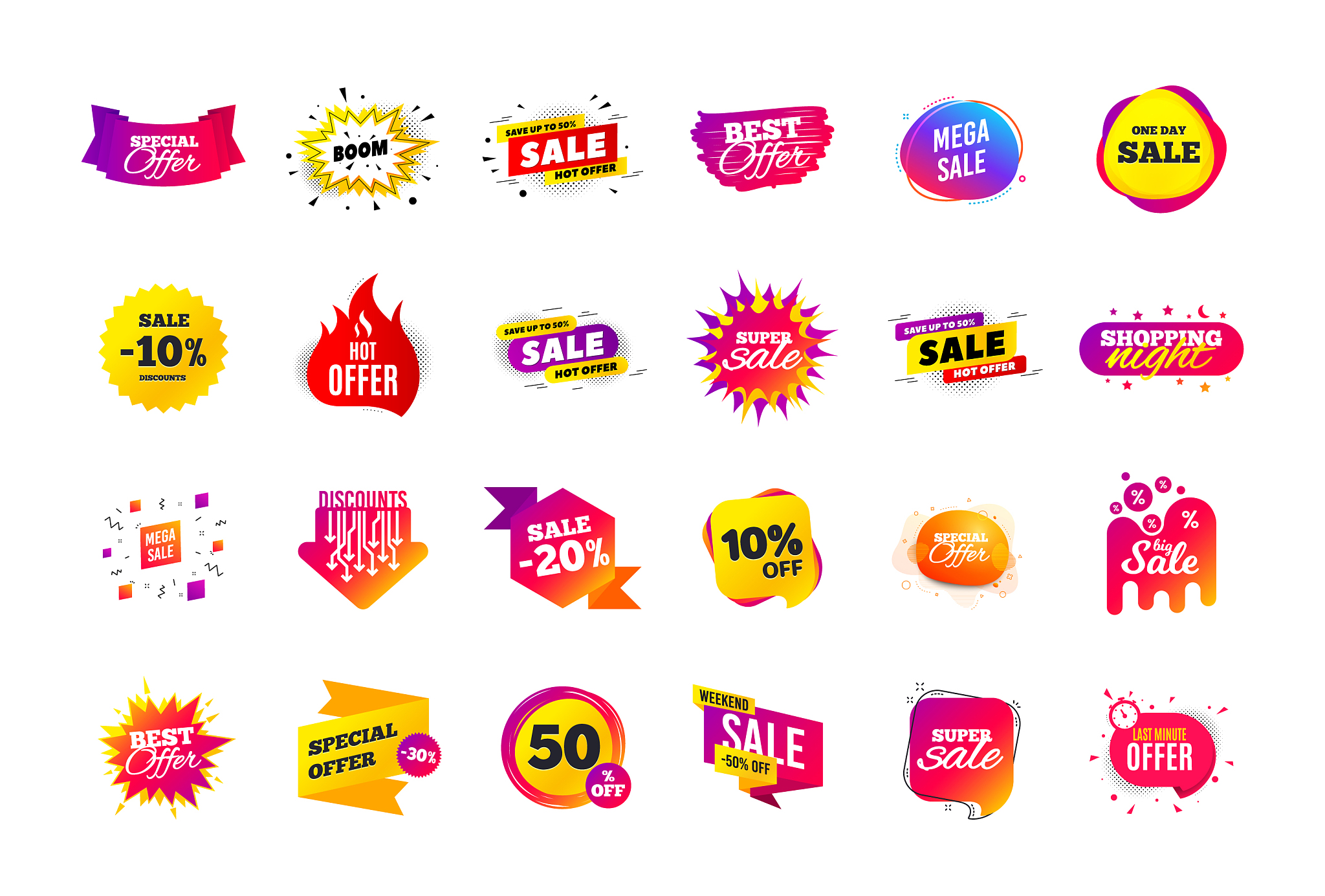 sale banner badge special offer discount tags