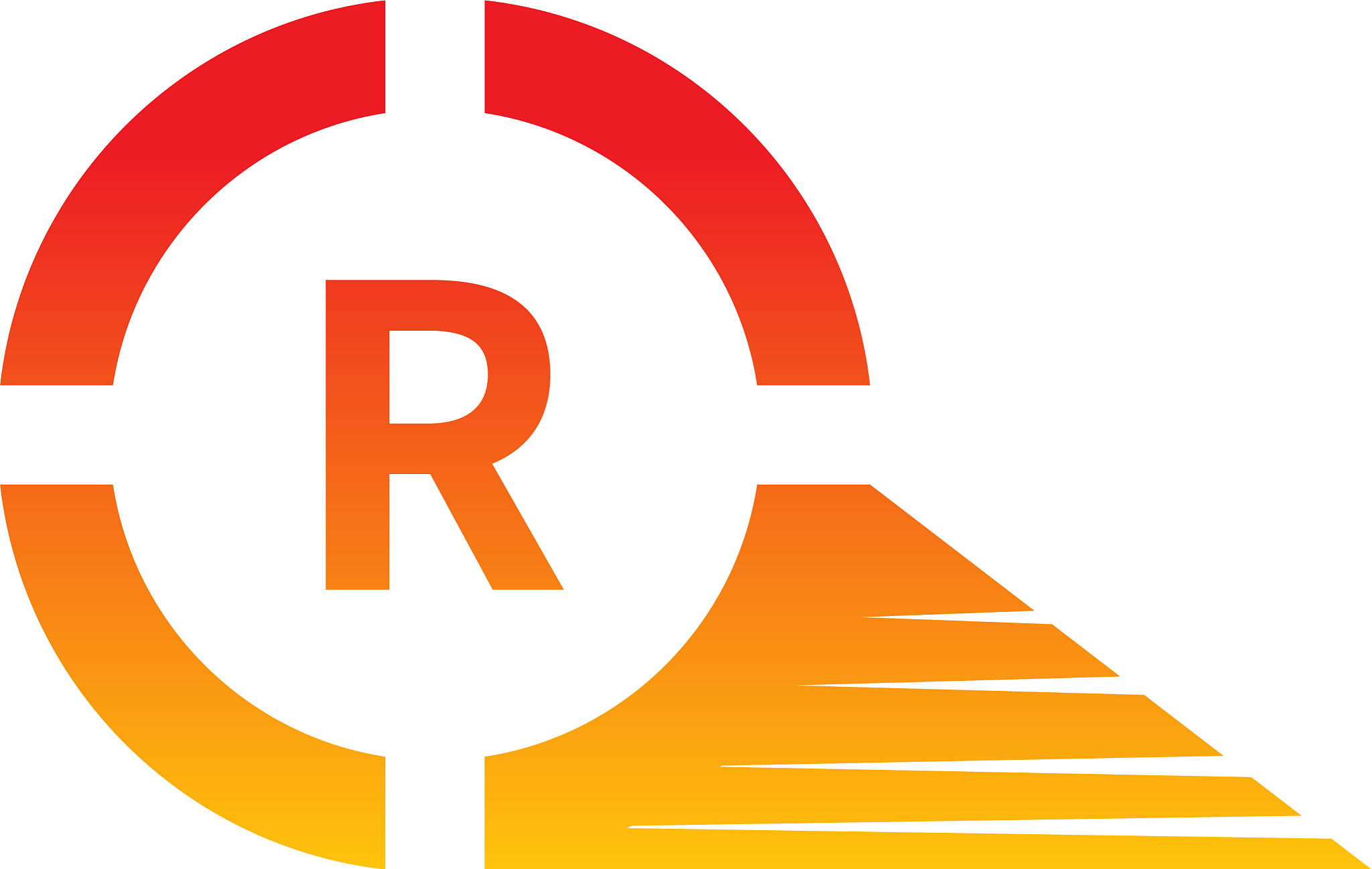 circle r logo letter design concept in gradient