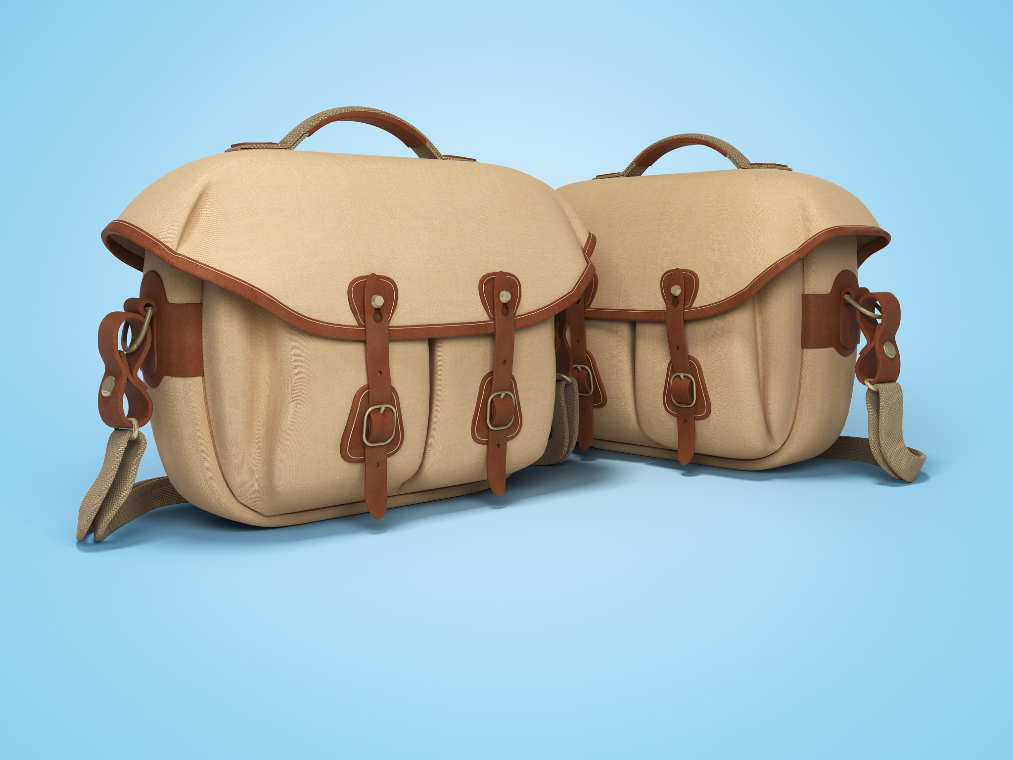 3d rendering of group bag for professional camera with handles a