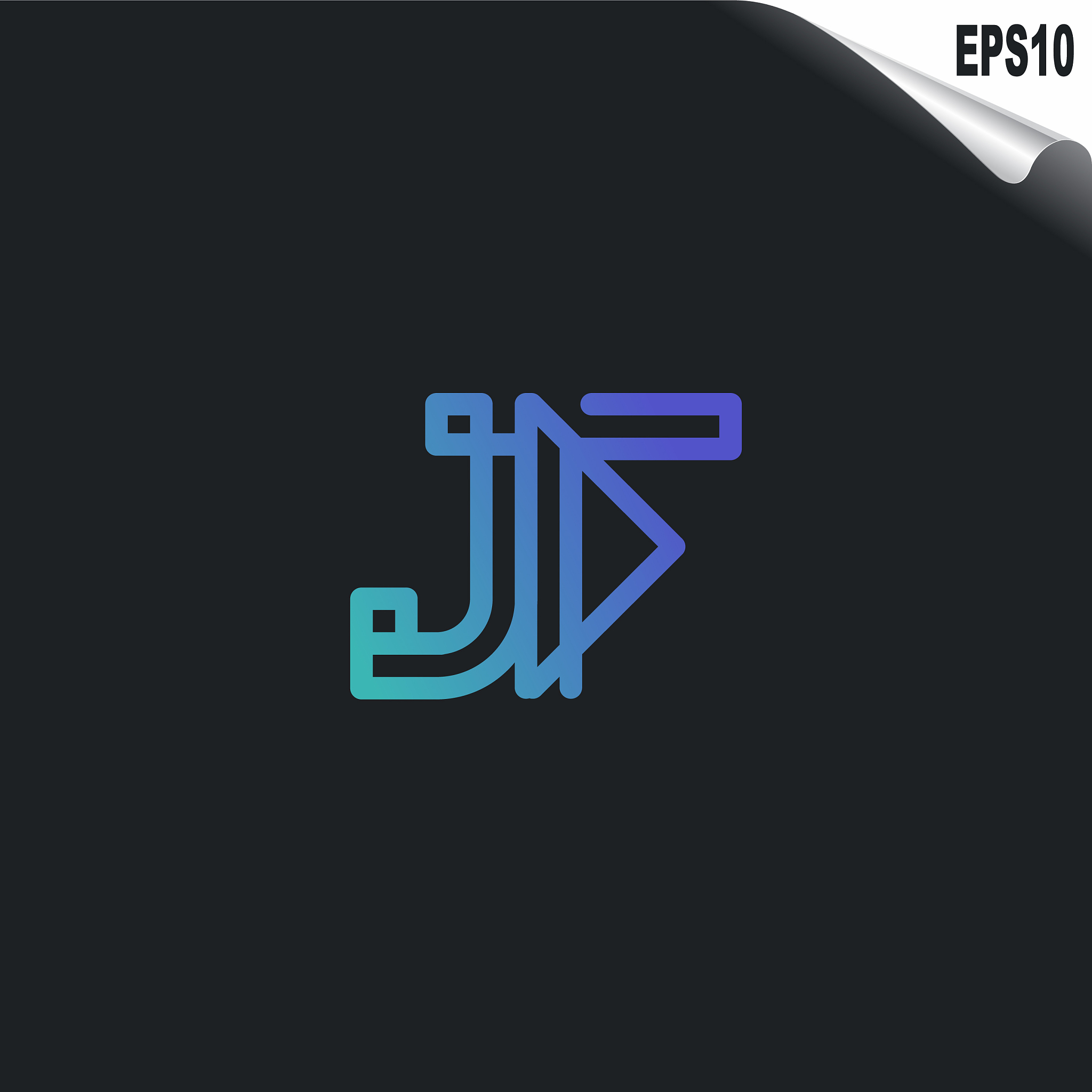 initial jf logo monogram design template simple
