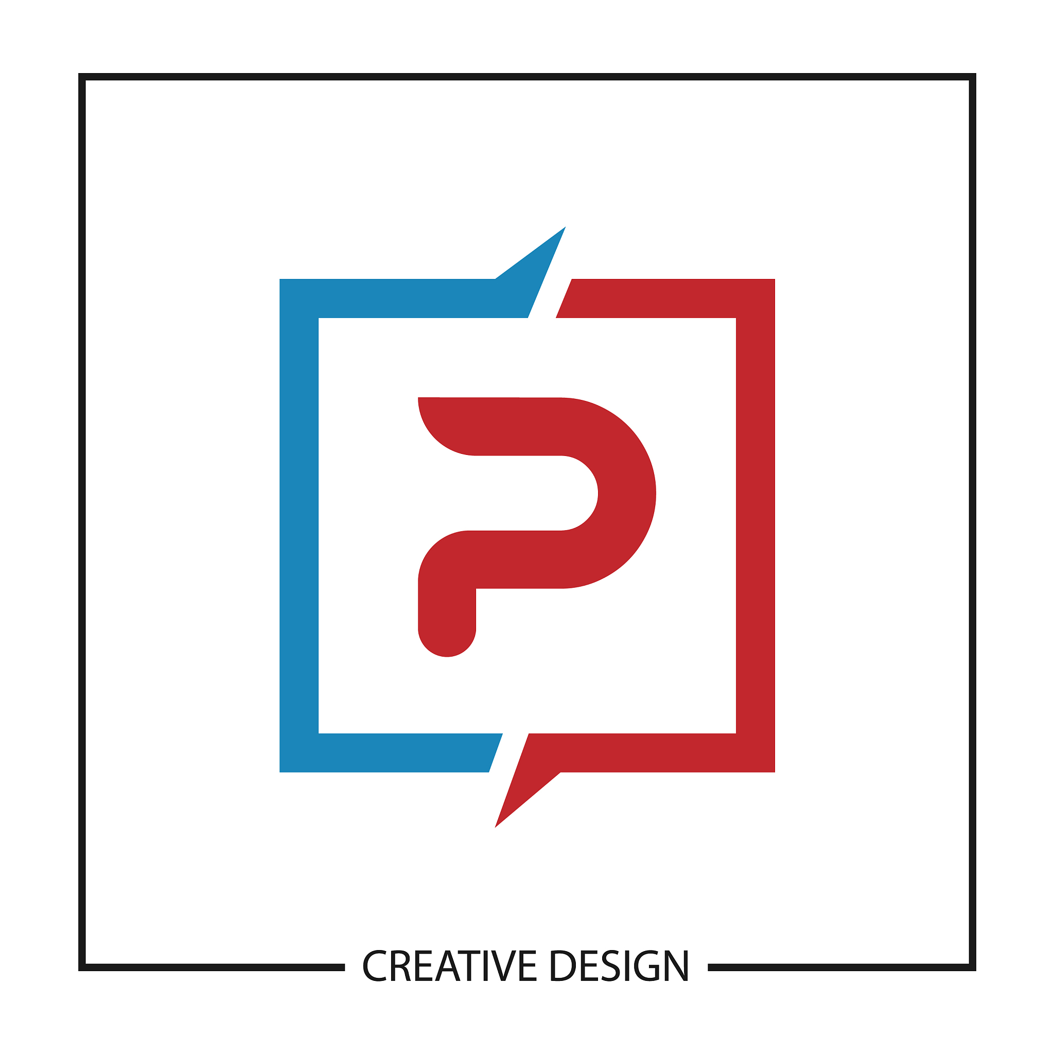 initial letter p logo template design