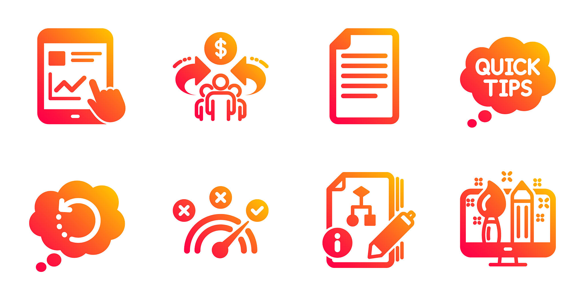 algorithm sharing economy and file icons set