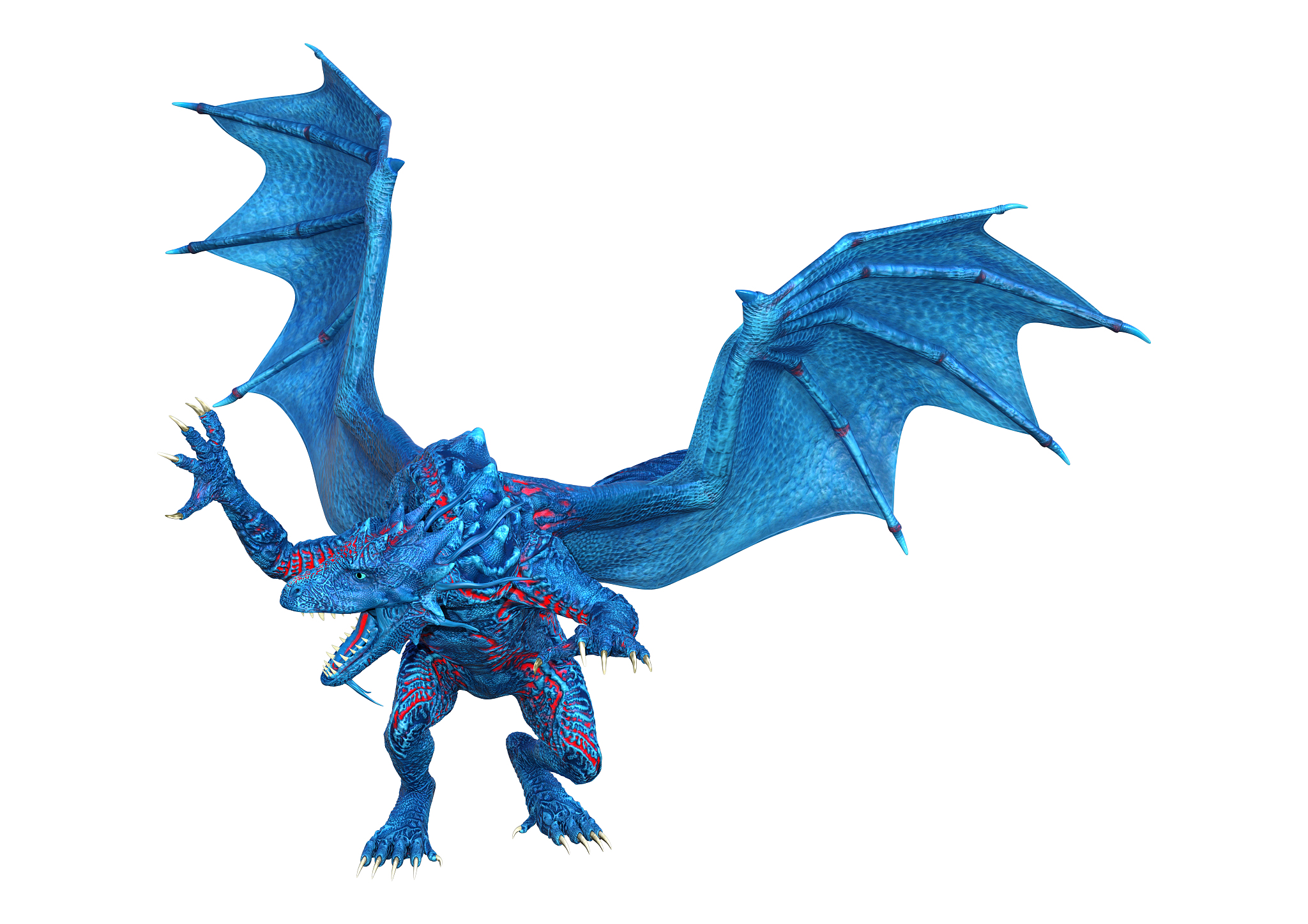 3d illustration fantasy dragon on white