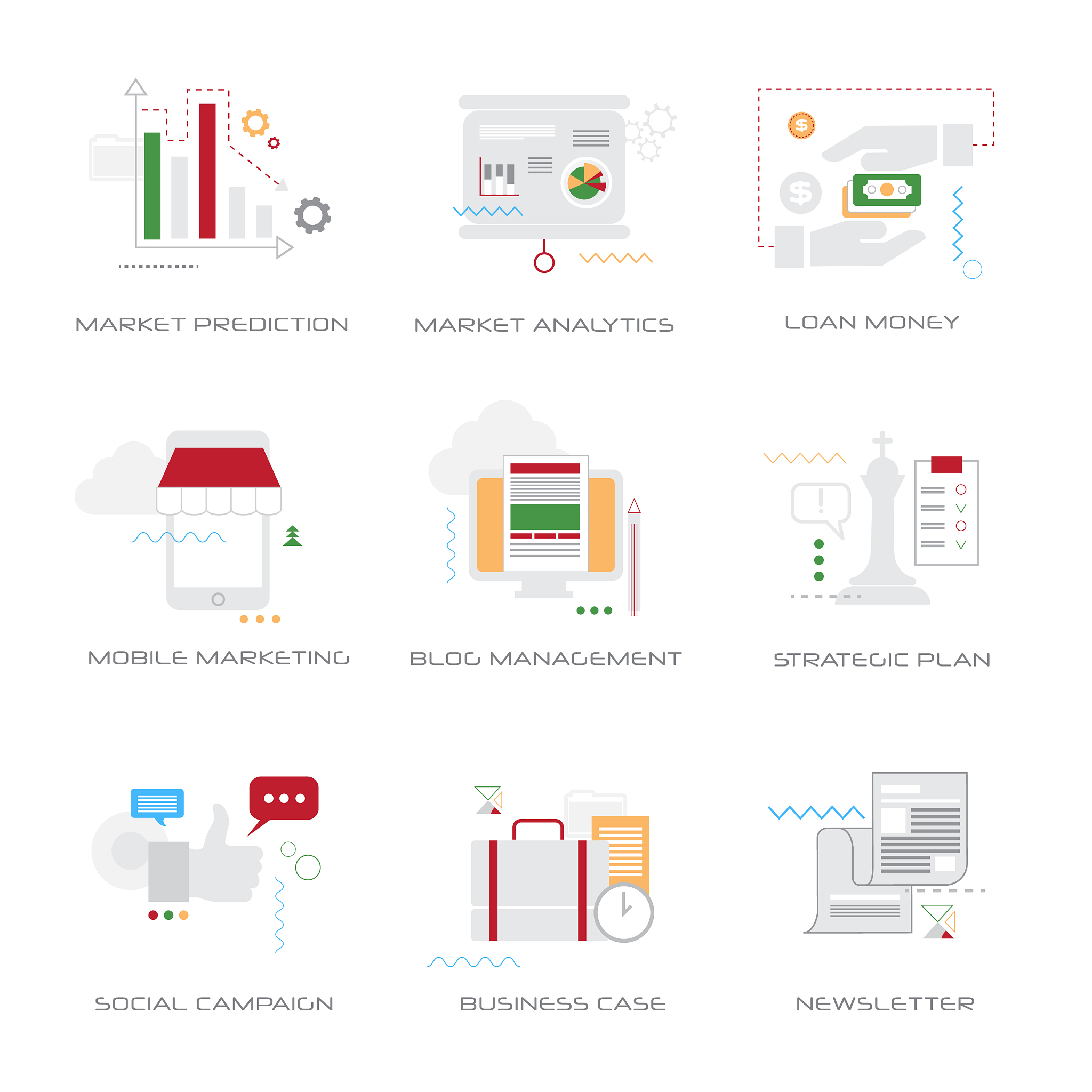 set different business concepts collection line