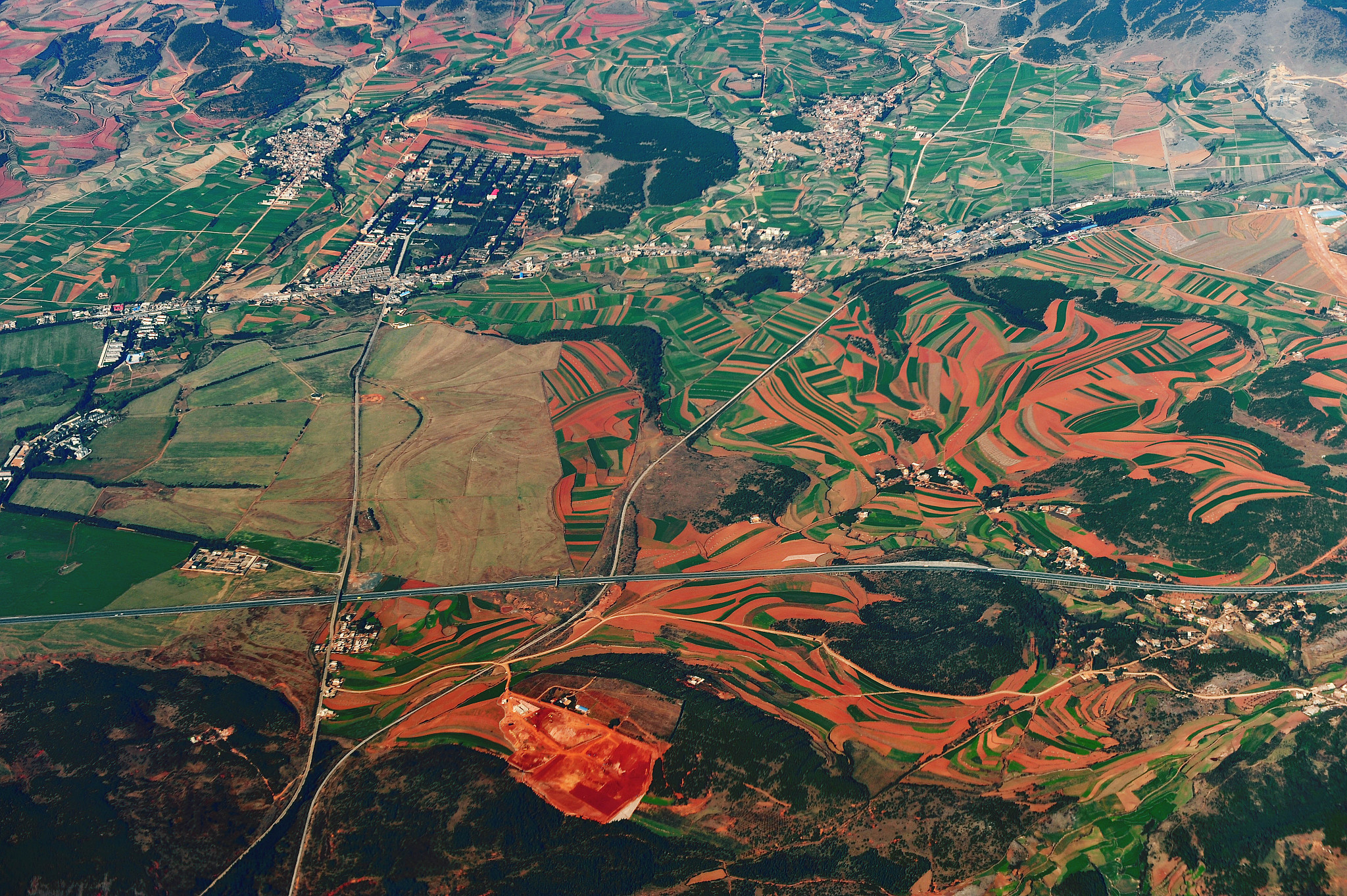 colourful fields, yunnan, china.
