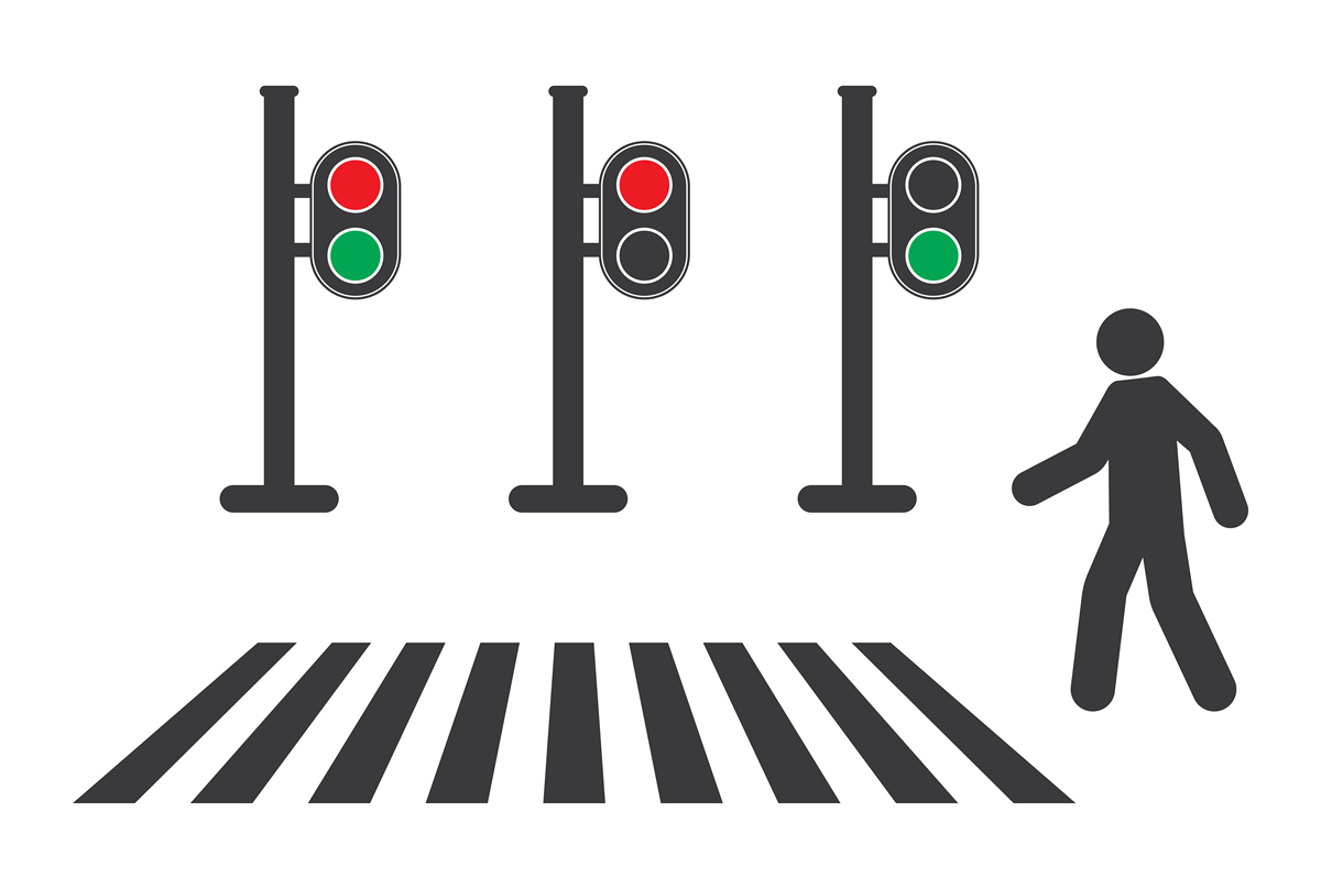 安全过马路：爷爷过人行横道的动作细节