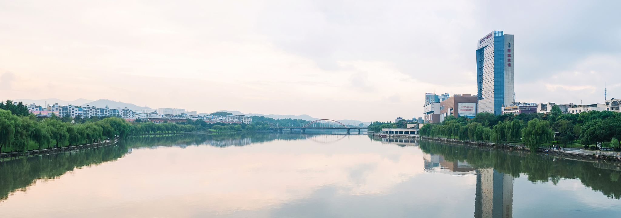 the urban landscape panorama of the yiwu city, china