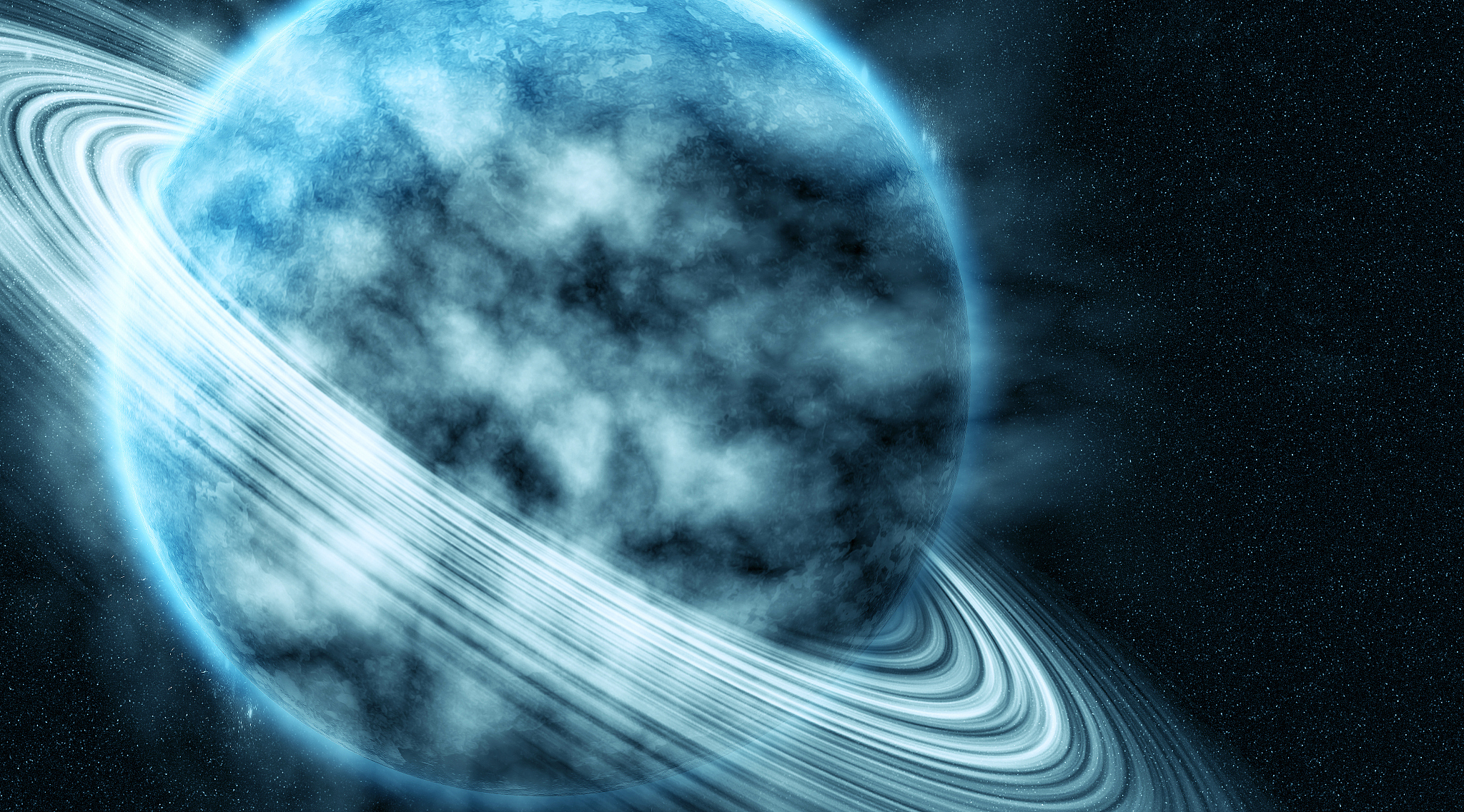 blue planet in beautiful space