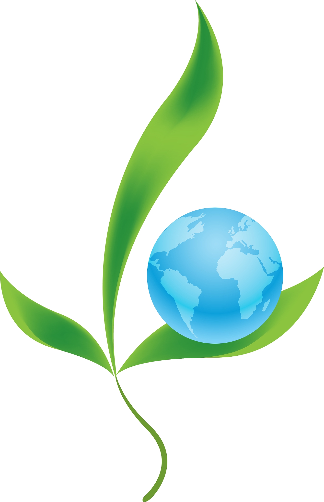 planet earth with plants as symbol of environment