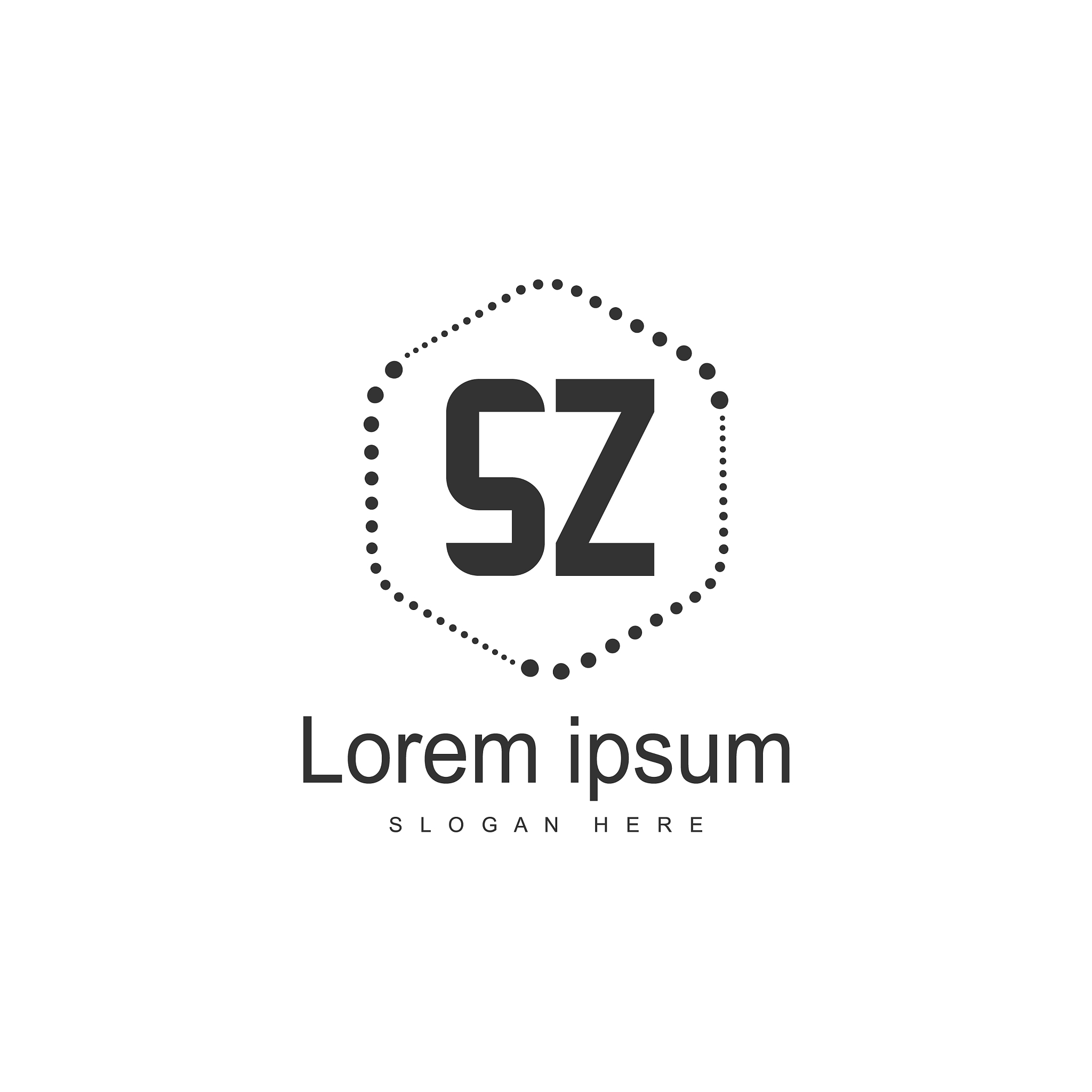 initial letter sz logo template minimalist letter