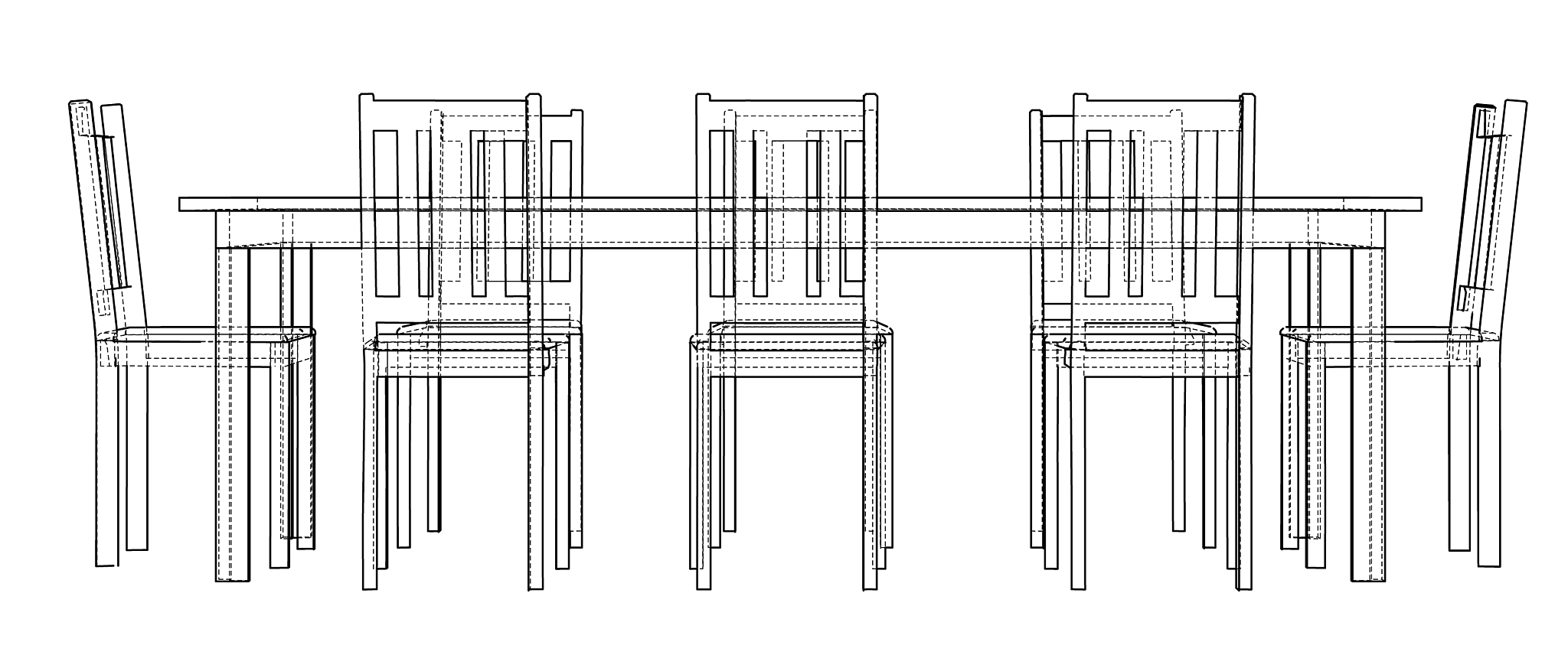 table with chairs rendering of 3d
