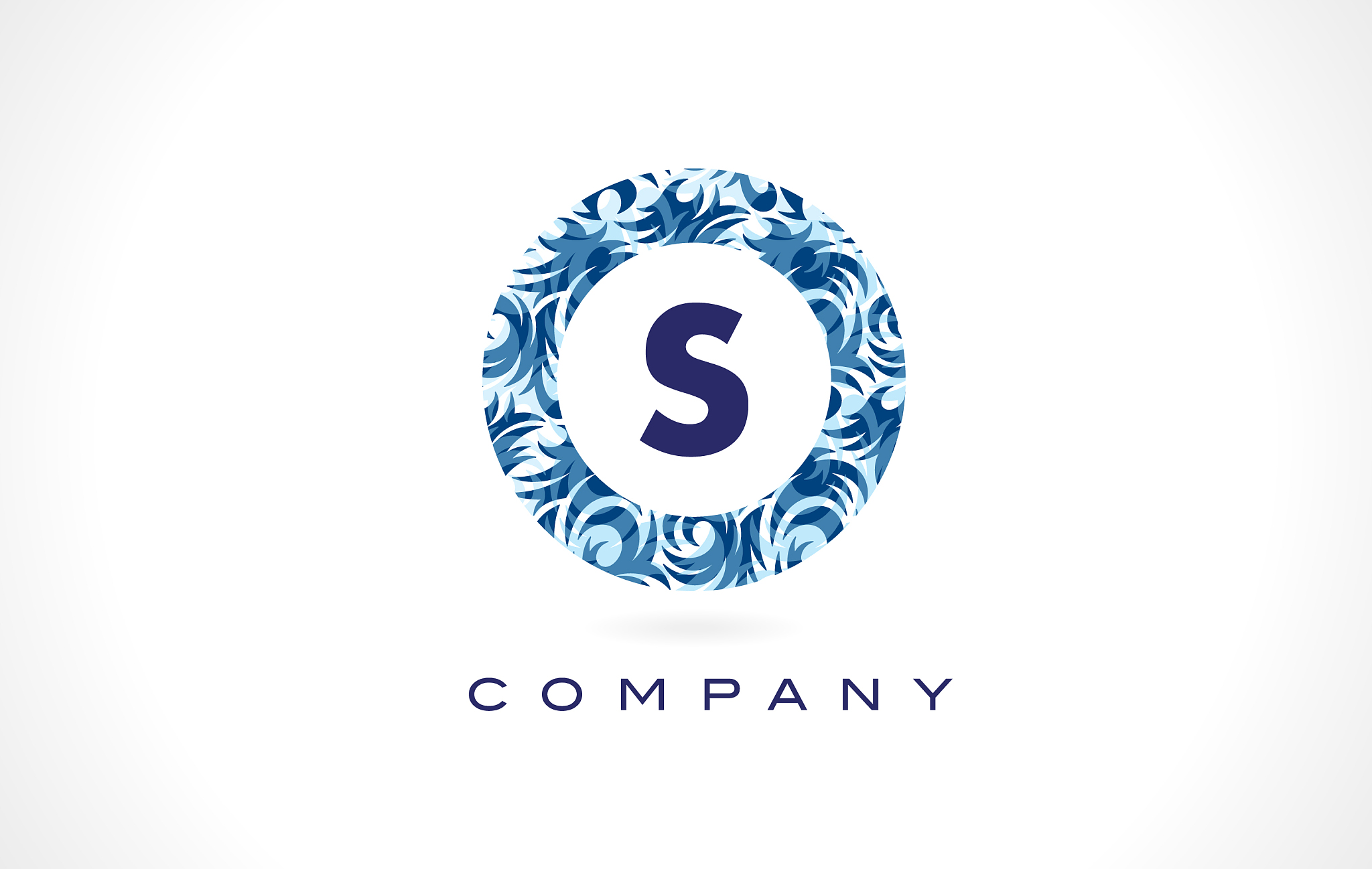 letter s blue pattern logo design