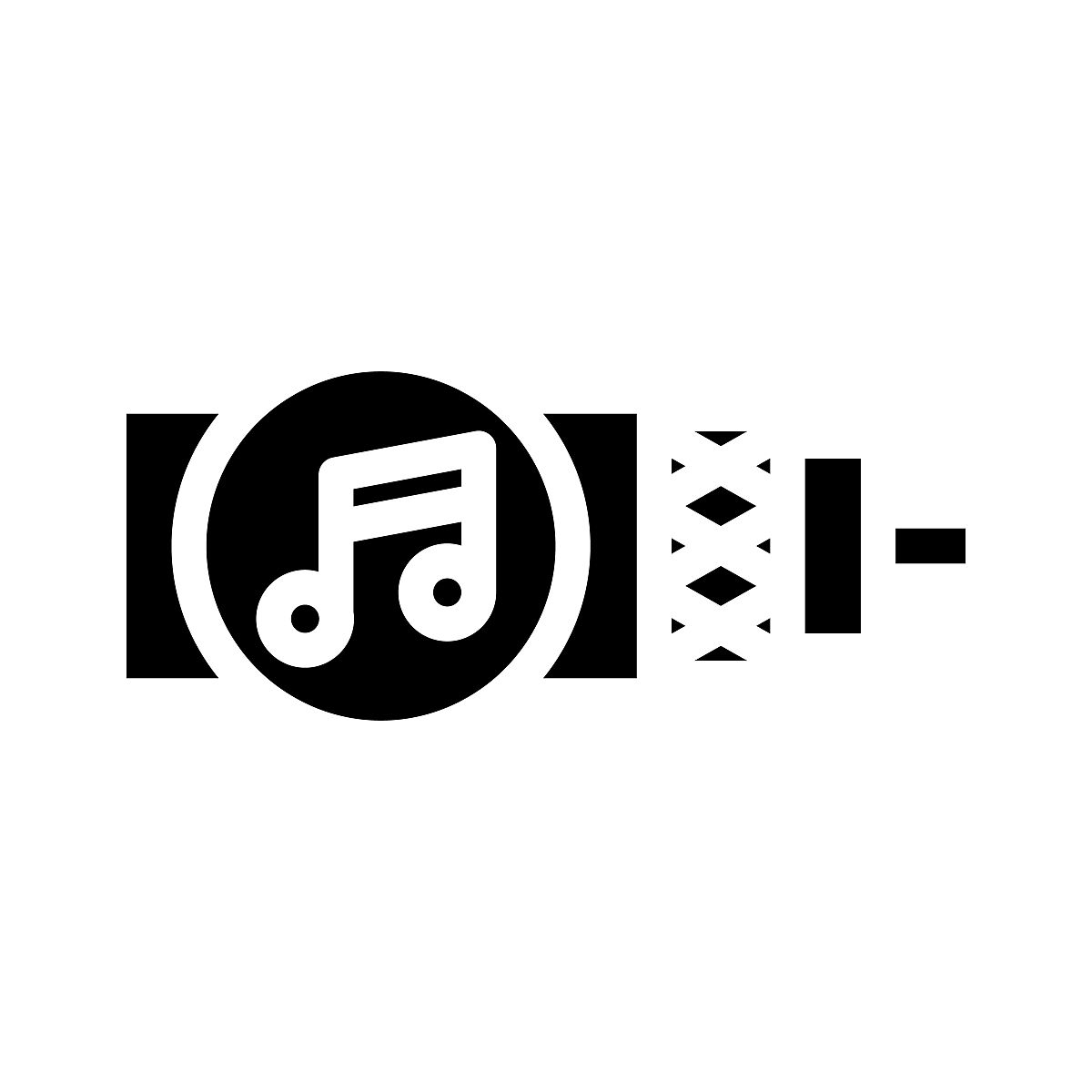 音频电缆字形图标矢量插图