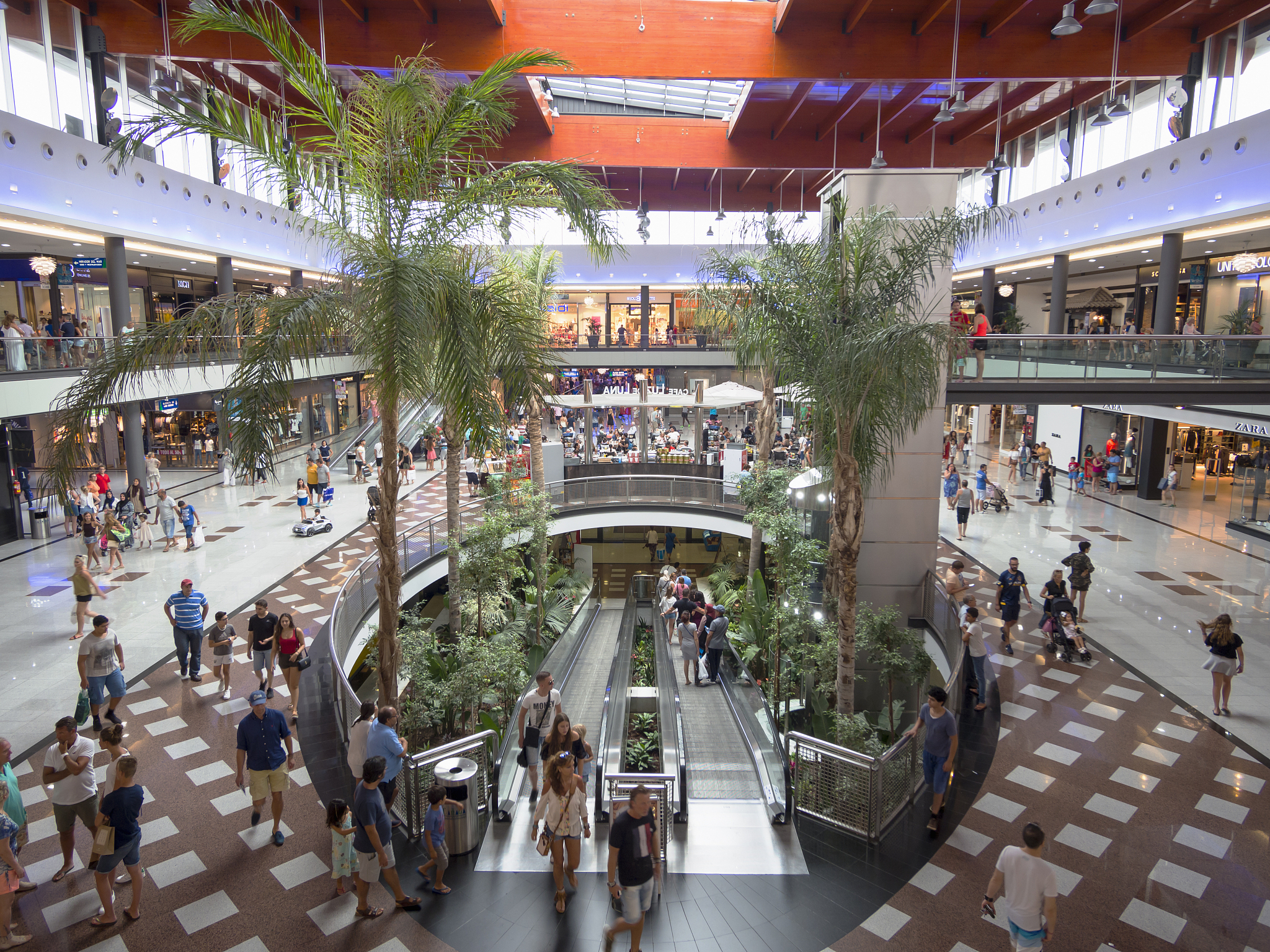 interior of la caada parque comercial in marbella, the largest s