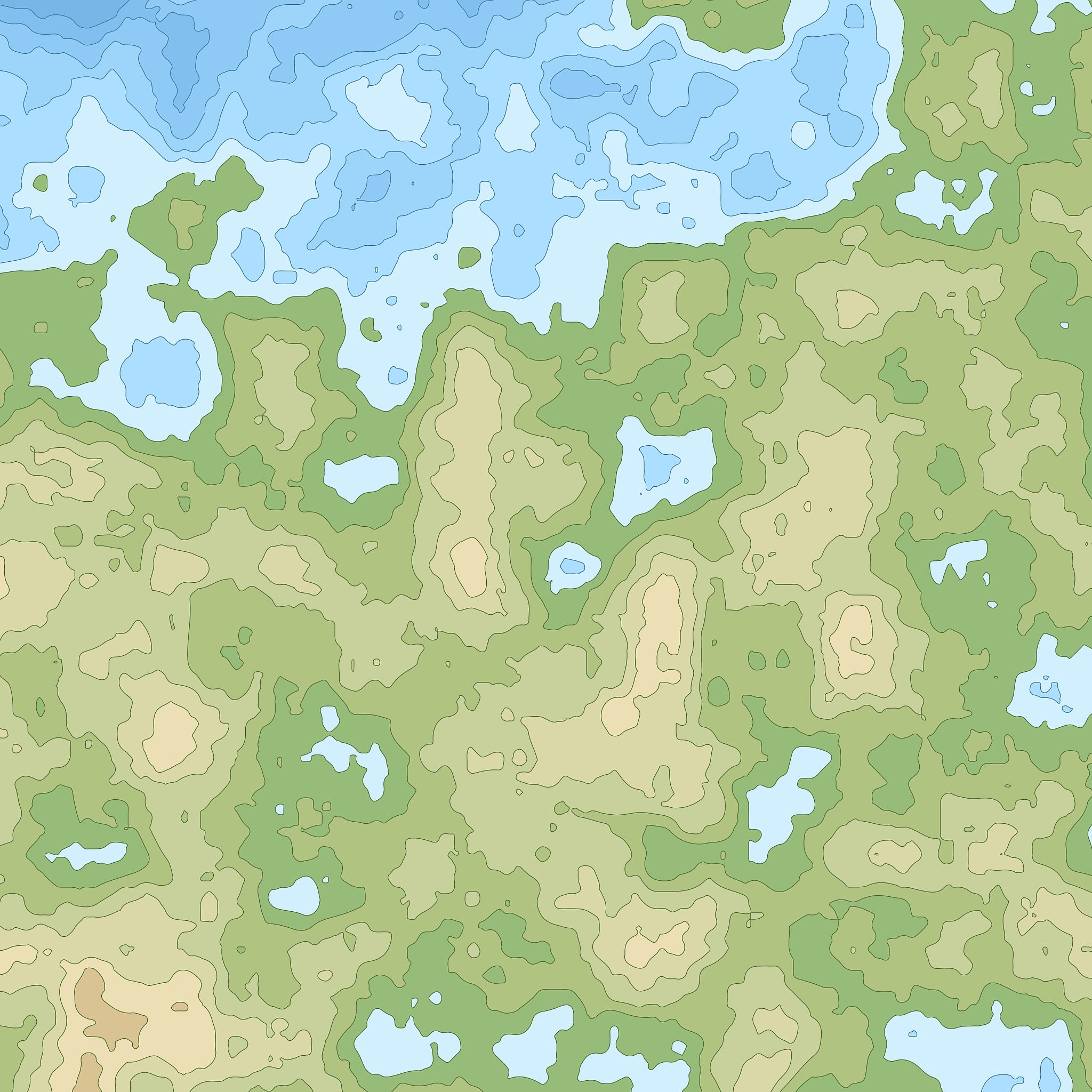simple topographic map height lines square