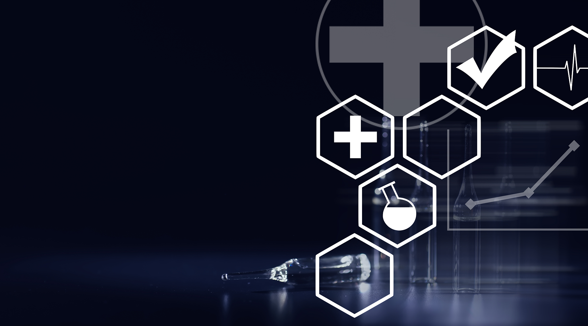 medical drug ampoules. medicines for injection.