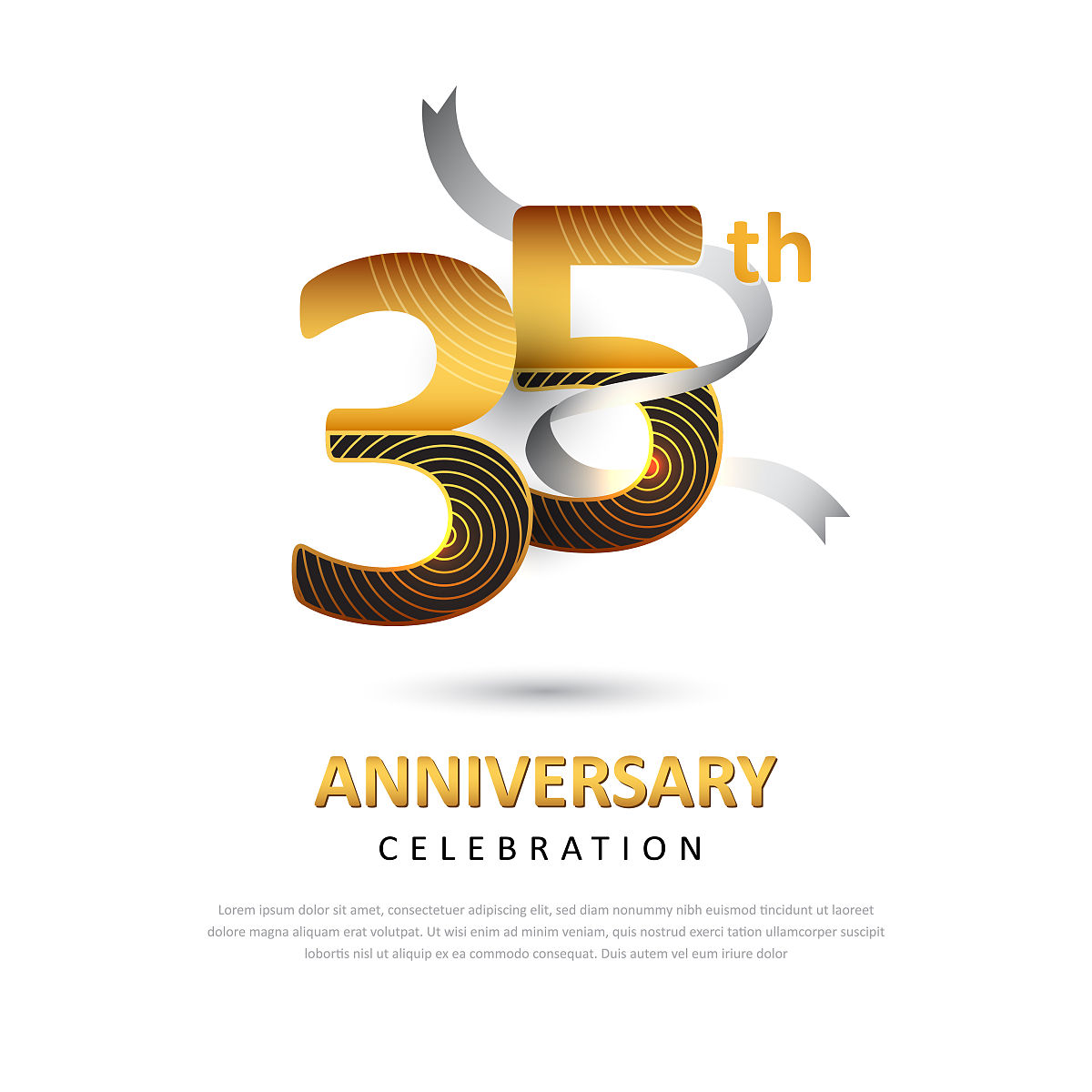 35年创意周年庆典模板设计丝带