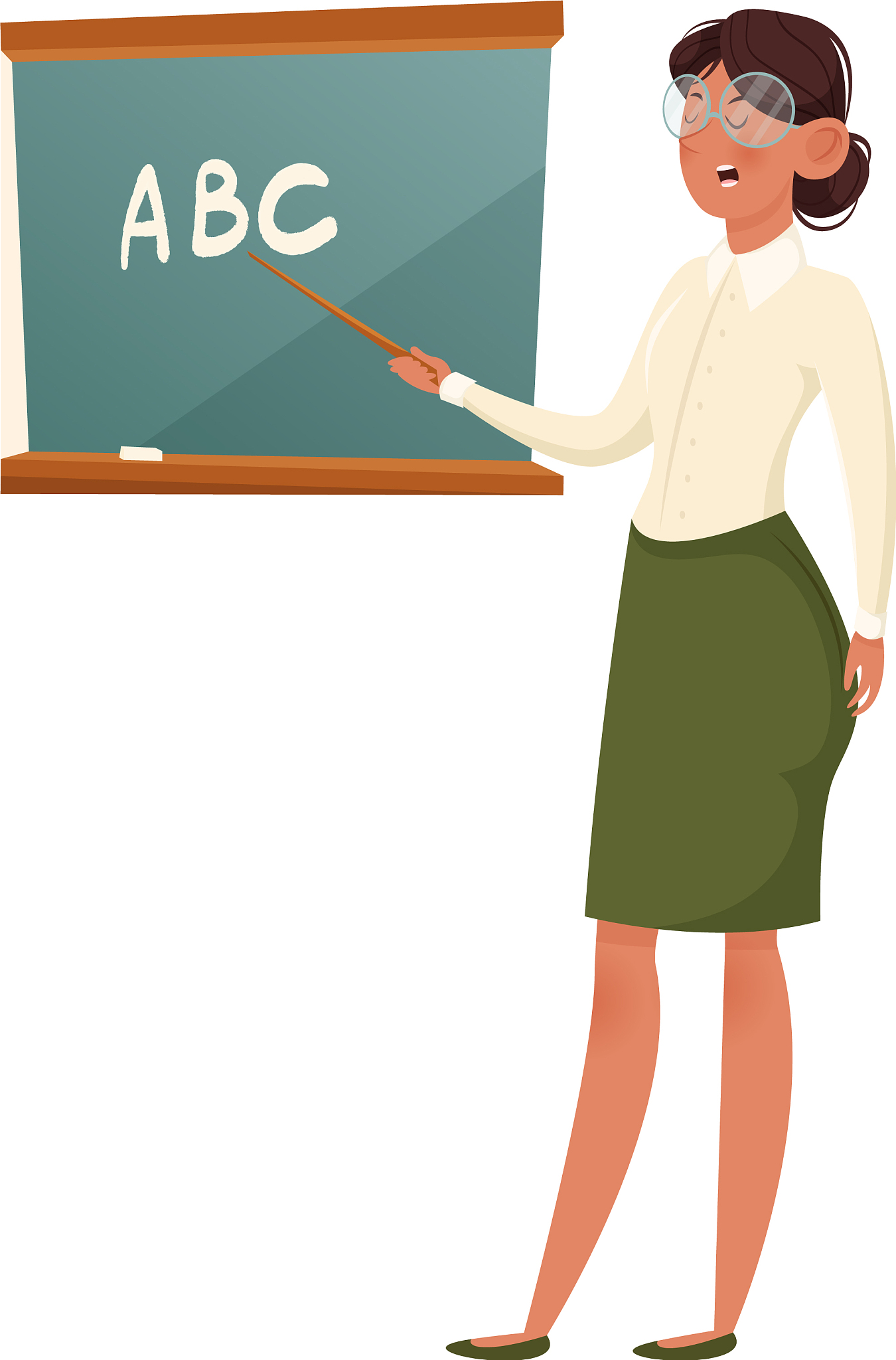 a school teacher in glasses explaining formula