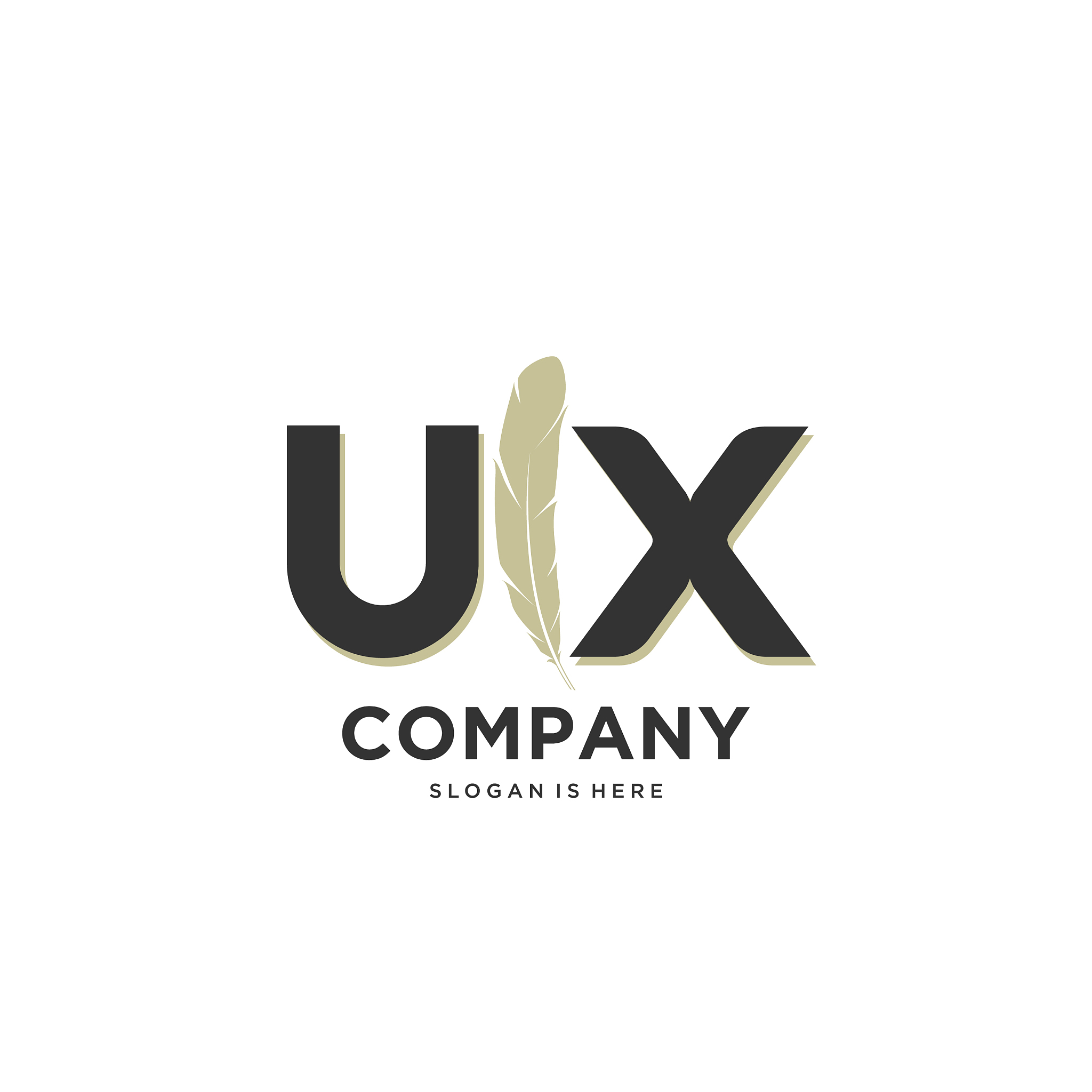 initial ux letter unique attractive creative