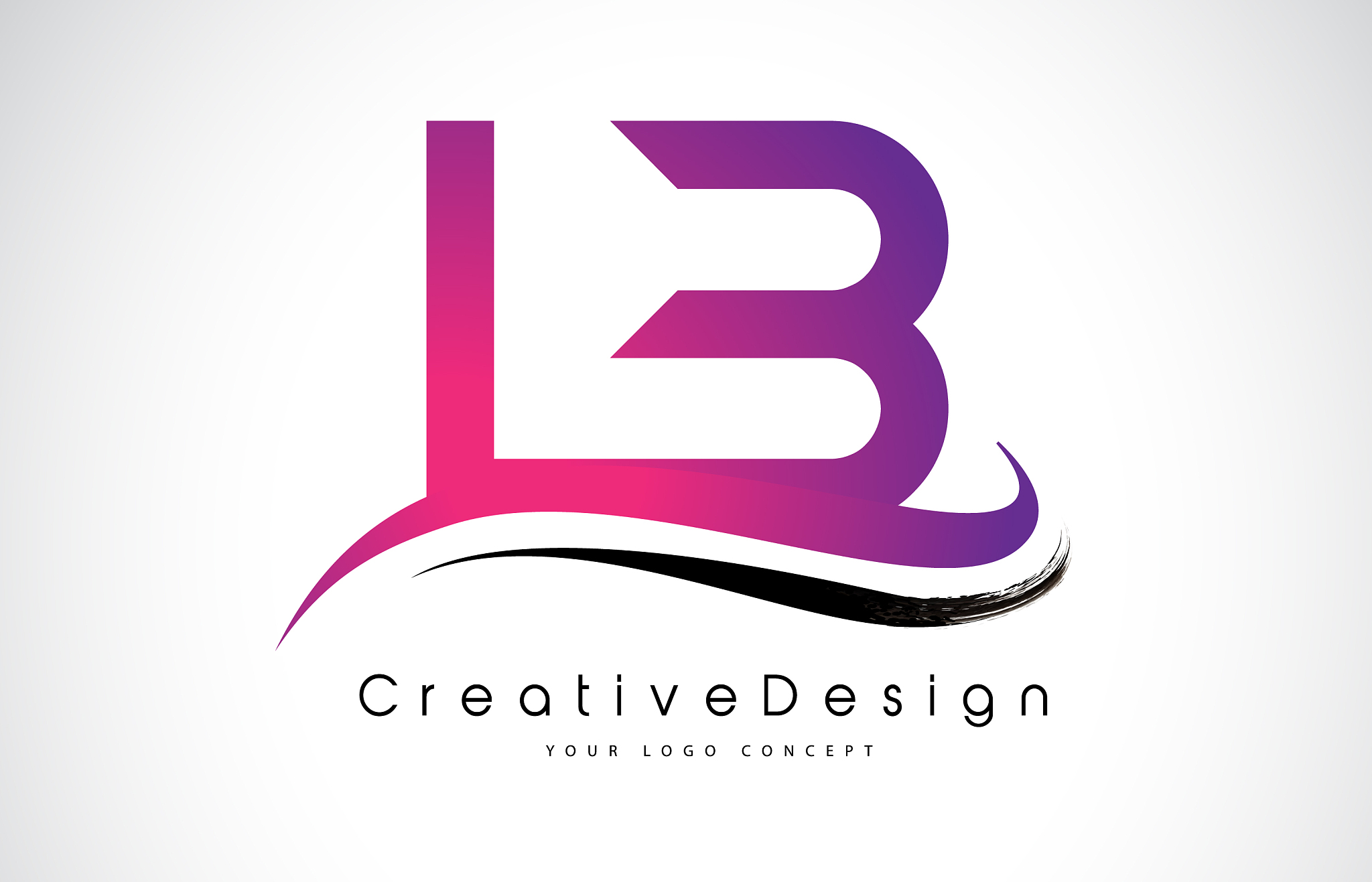 lb l b letter logo design creative icon modern