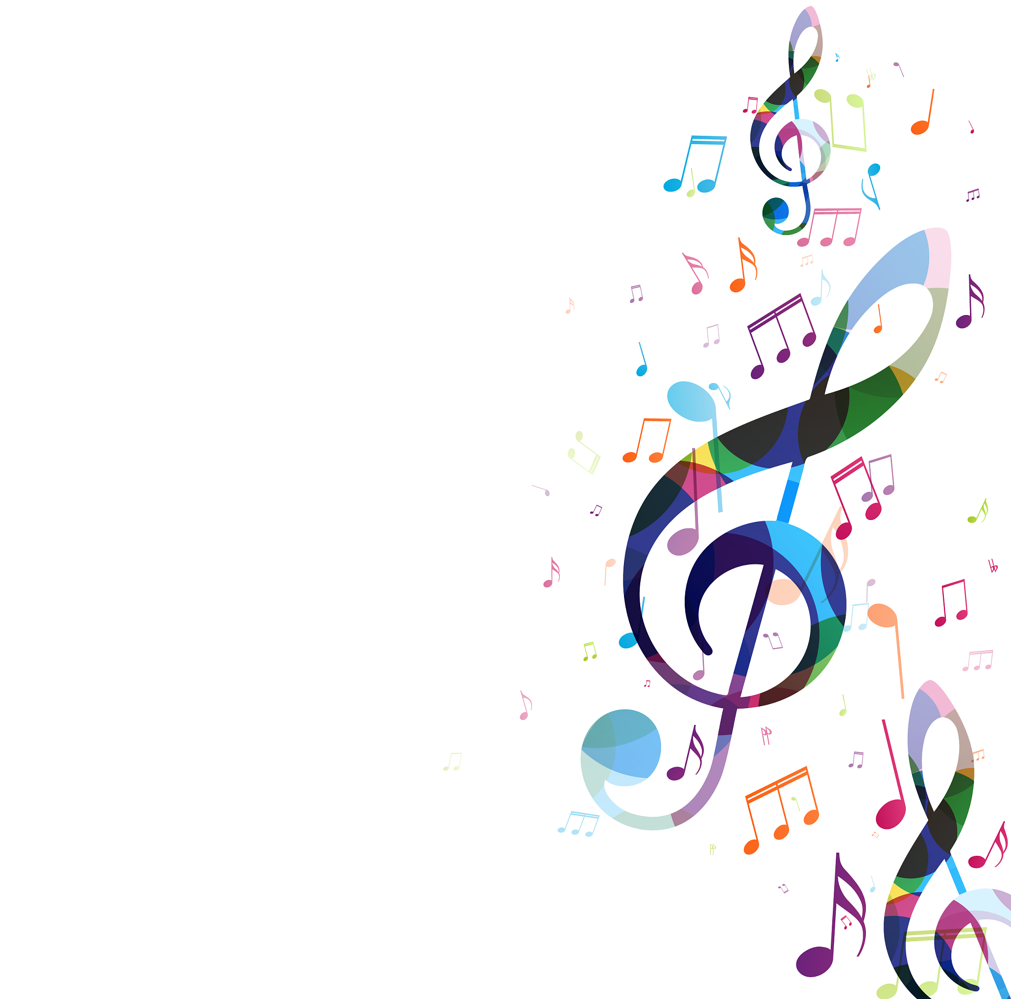 colorful music notes background
