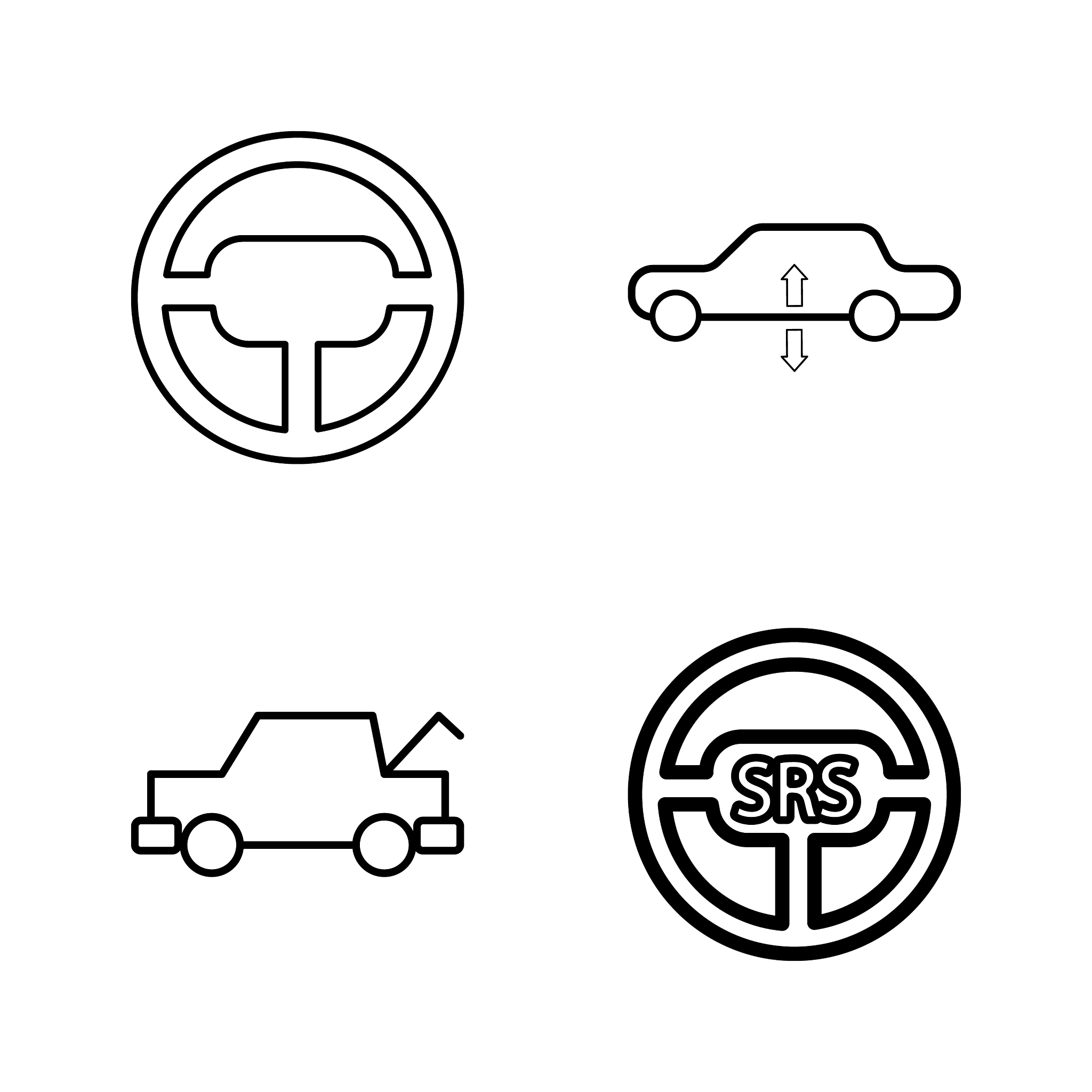 transport and transportation linear icon set