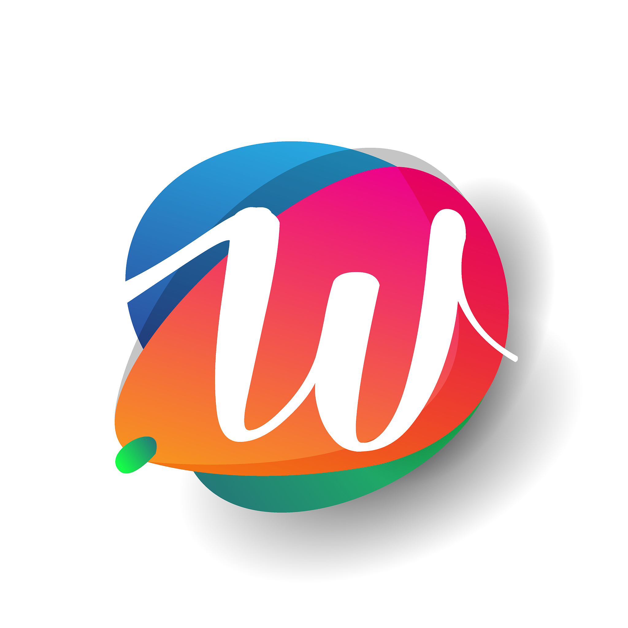 icon button with colorful splash and alphabet