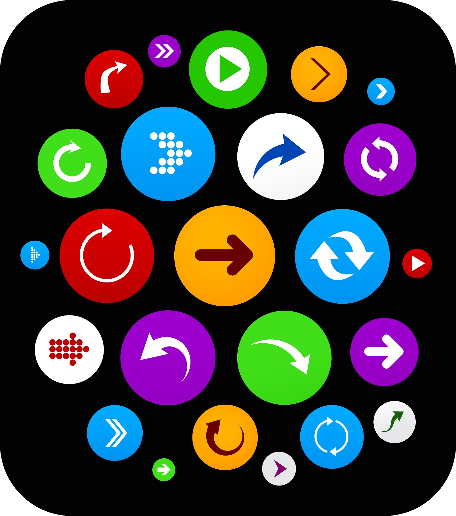 cloud set of round modern arrow icons