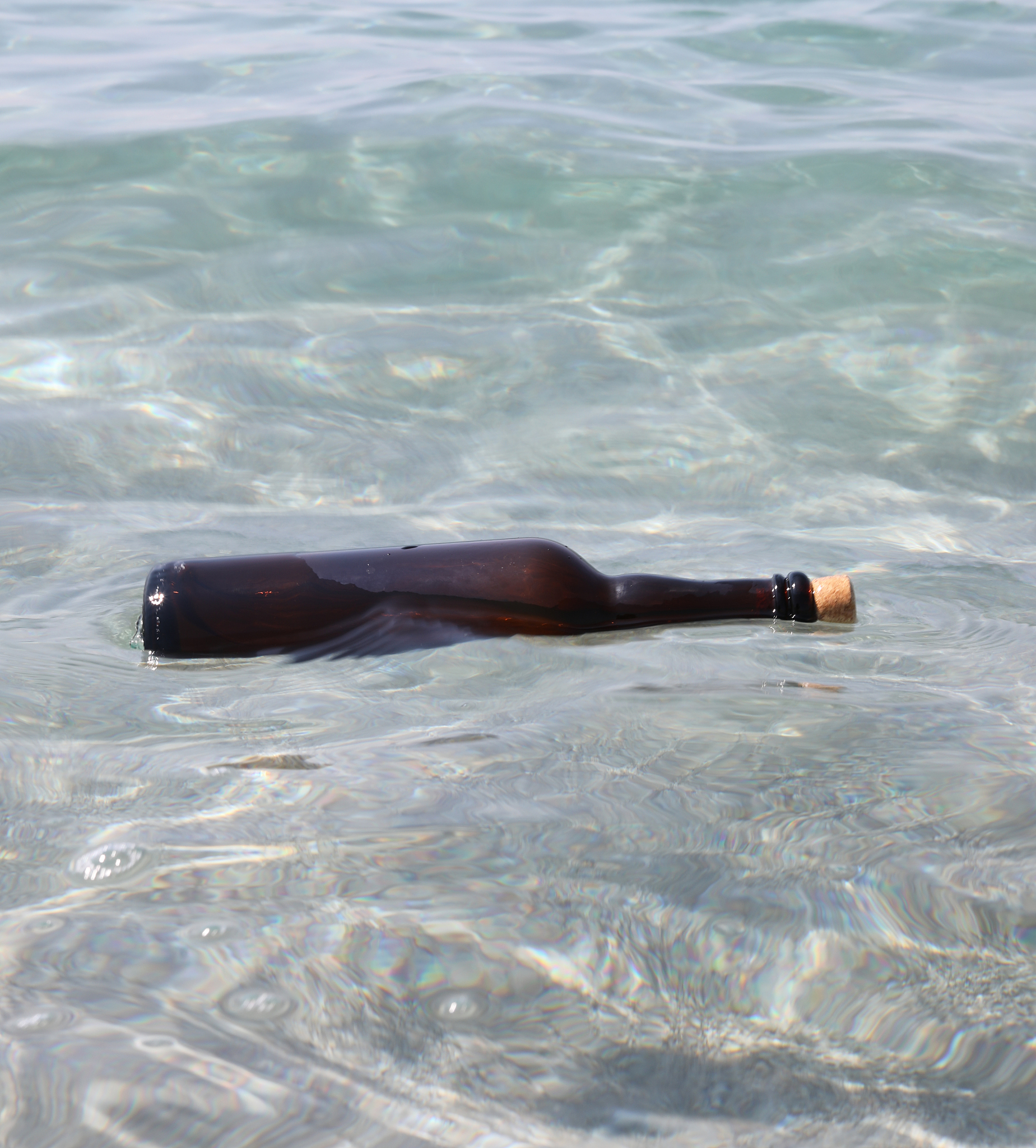 bottle on the water