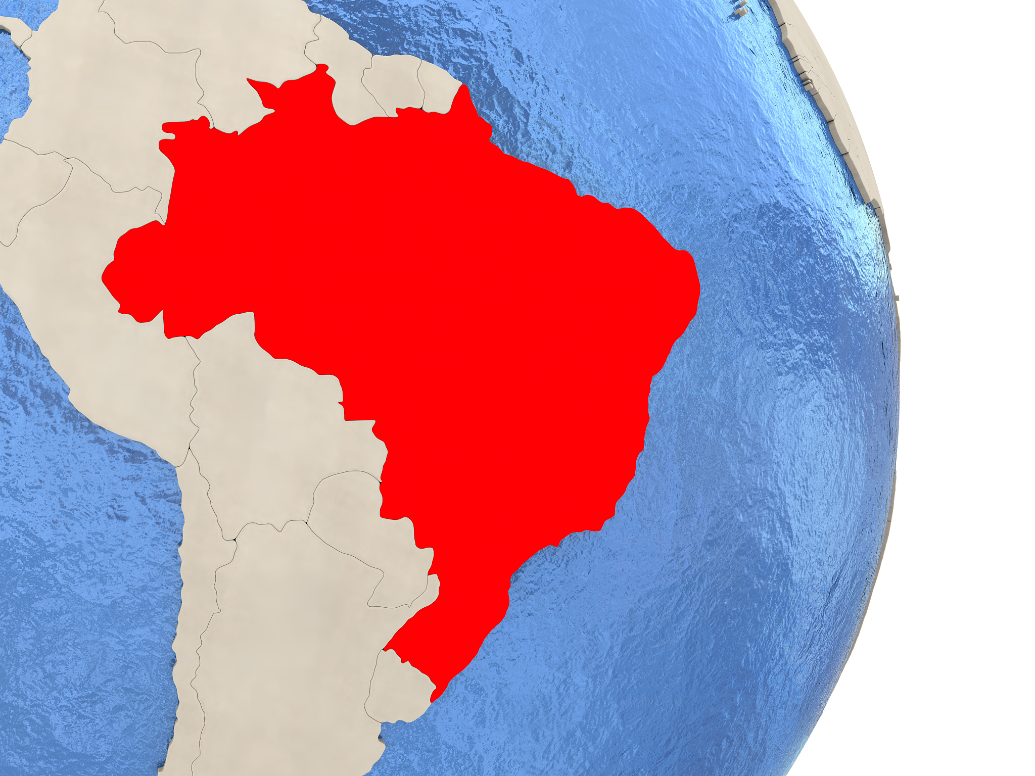 brazil on model of political globe