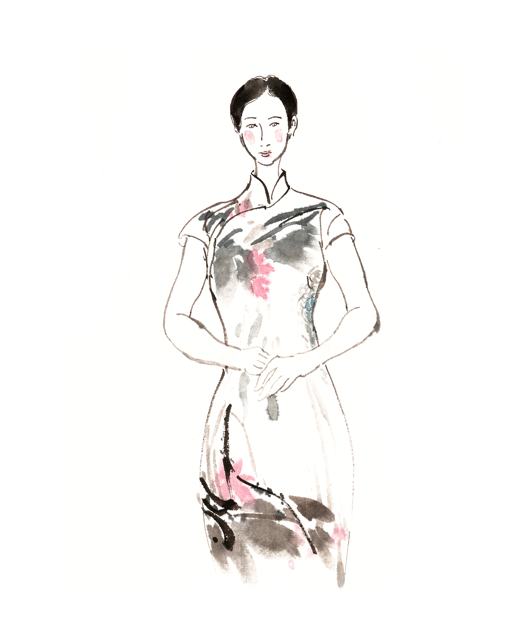 褶皱旗袍：中国传统服饰的优雅体现