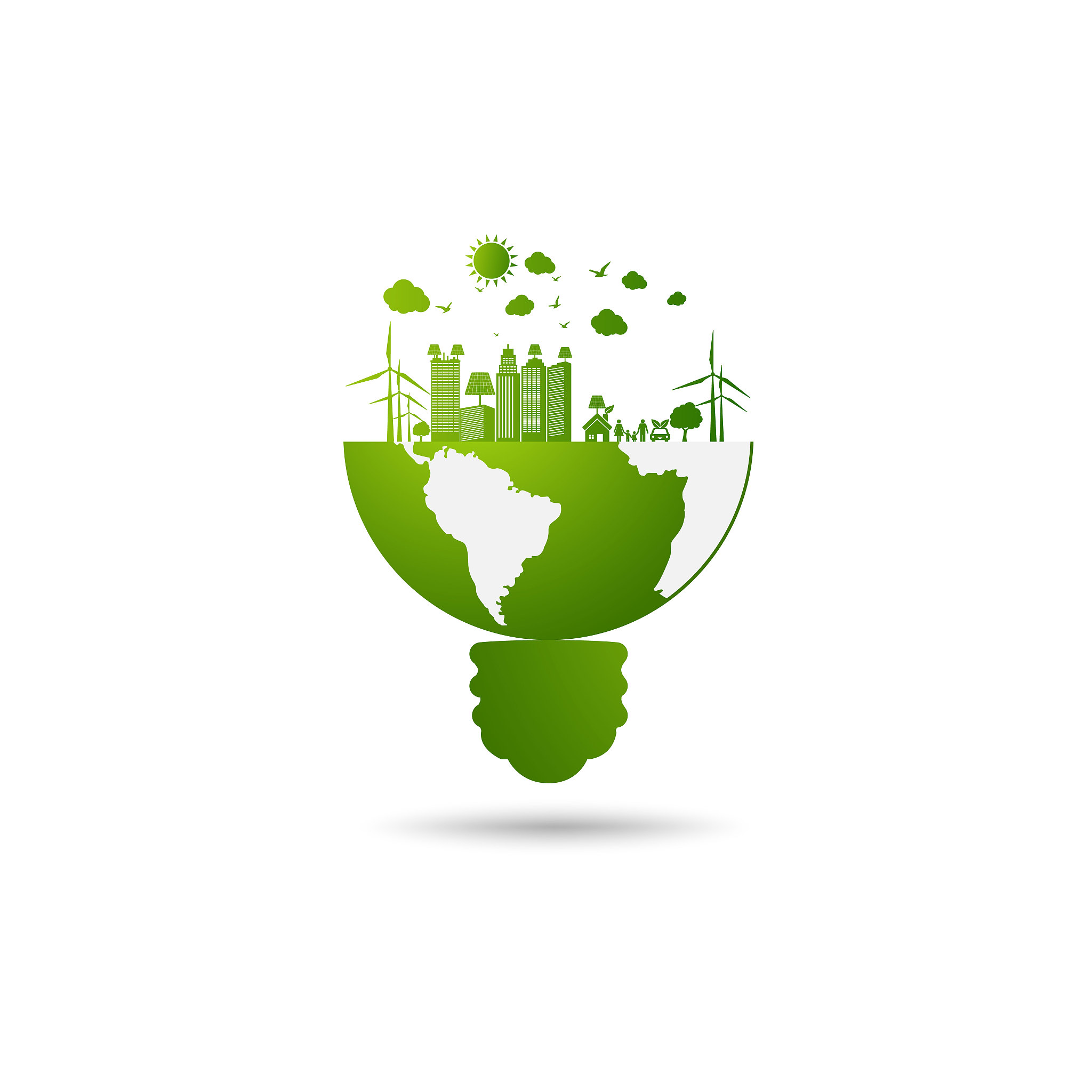 ecology energy saving light bulb,green cities help the world wit