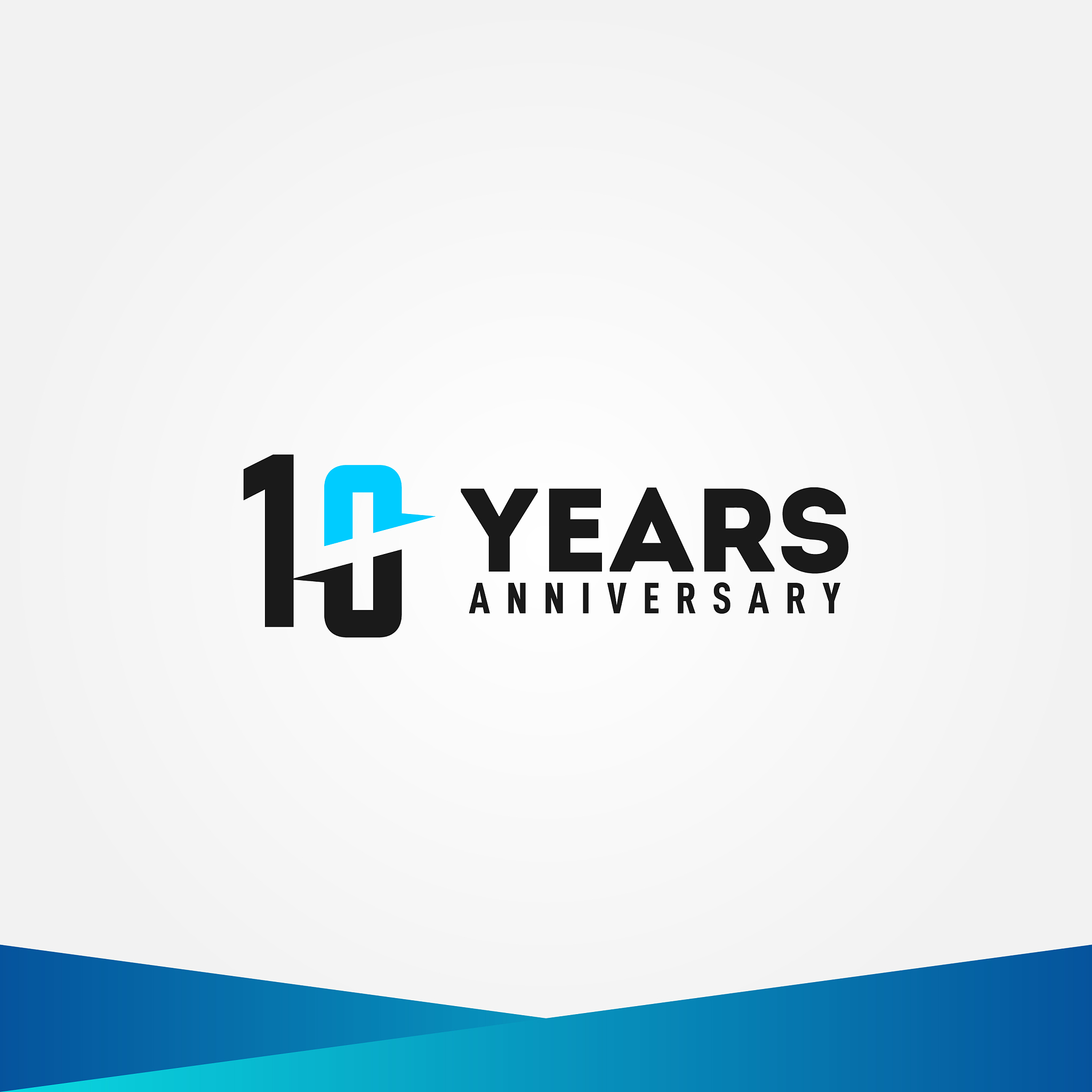 10 years anniversary black blue elegant design
