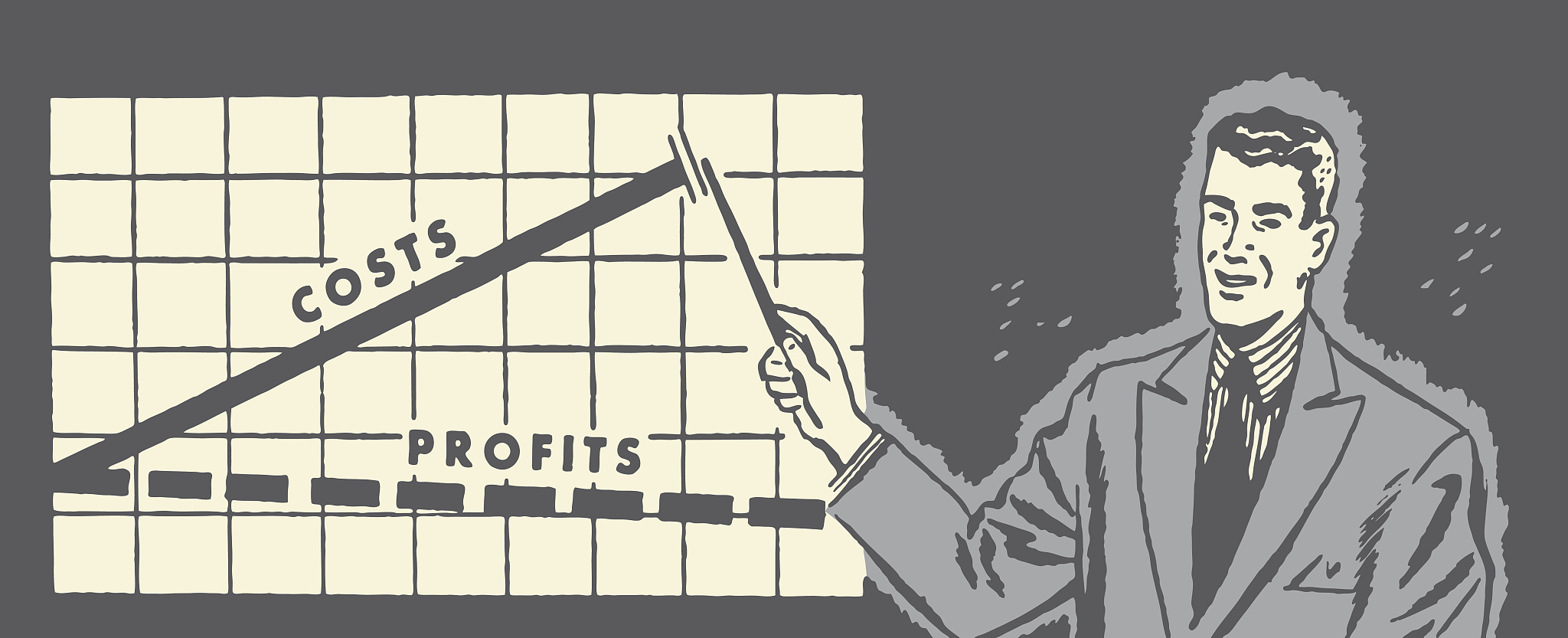 man with profit loss chart