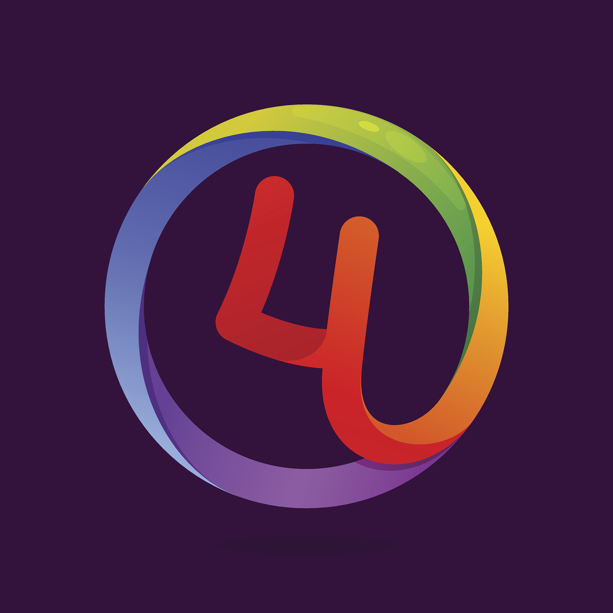 number four icon in colorful circle.