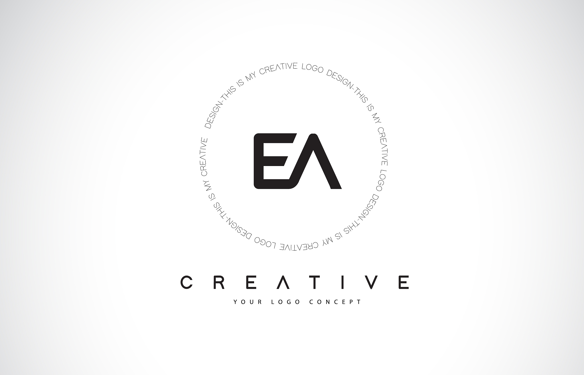 ea e a logo design with black and white creative