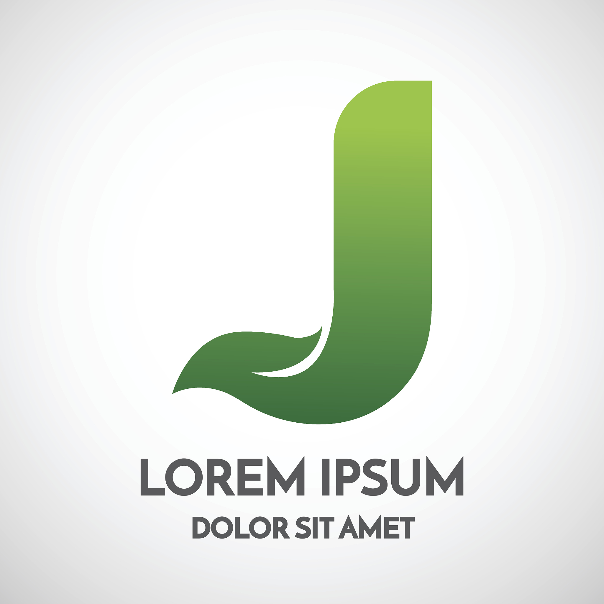 green eco letter j logo template design