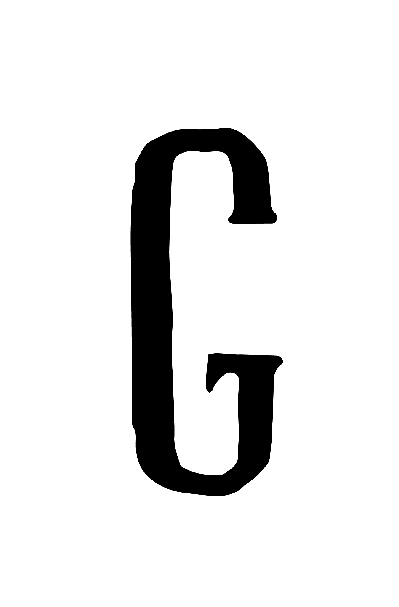 bumpy elongated font capital letter uneven font