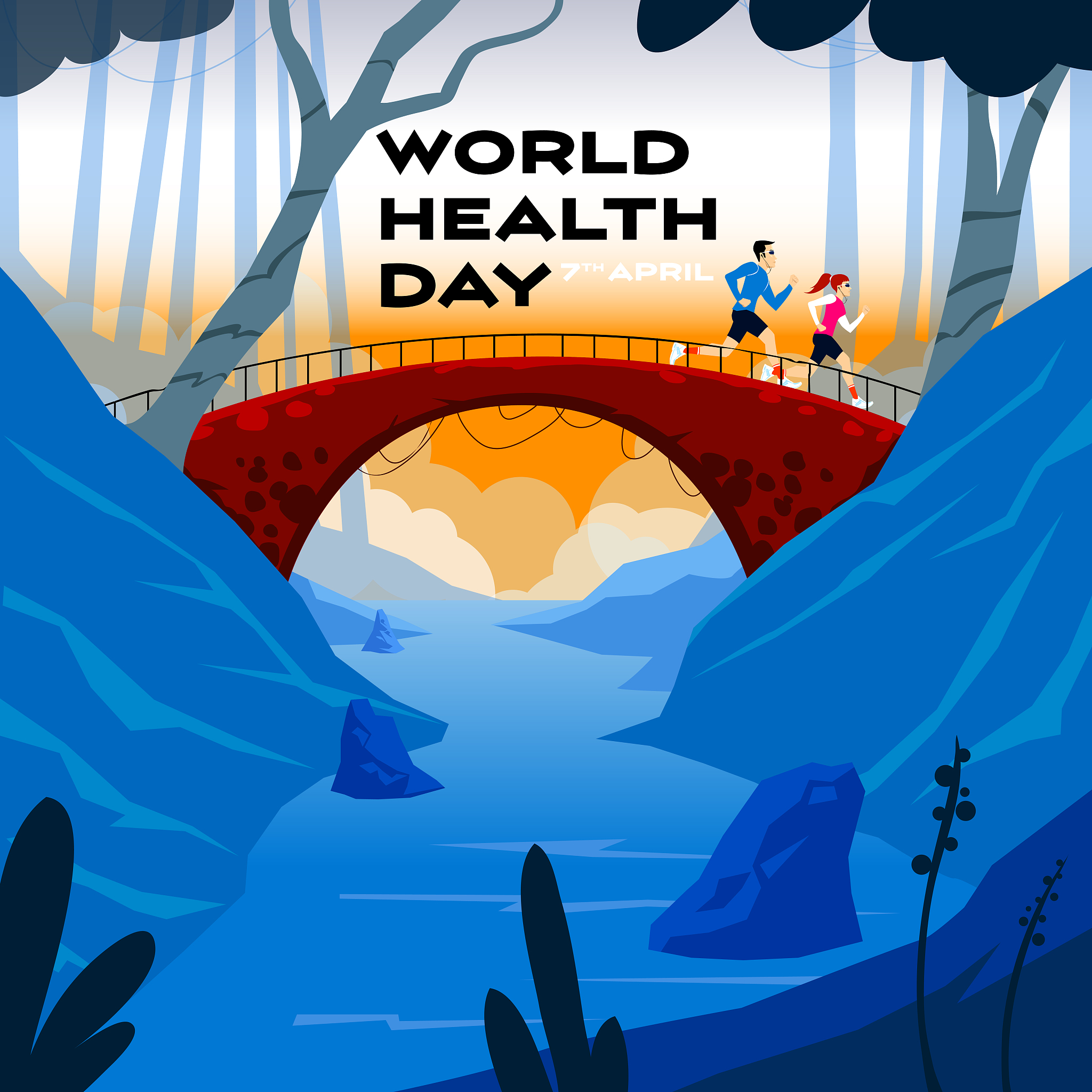 world health day flat vectoral illustration.