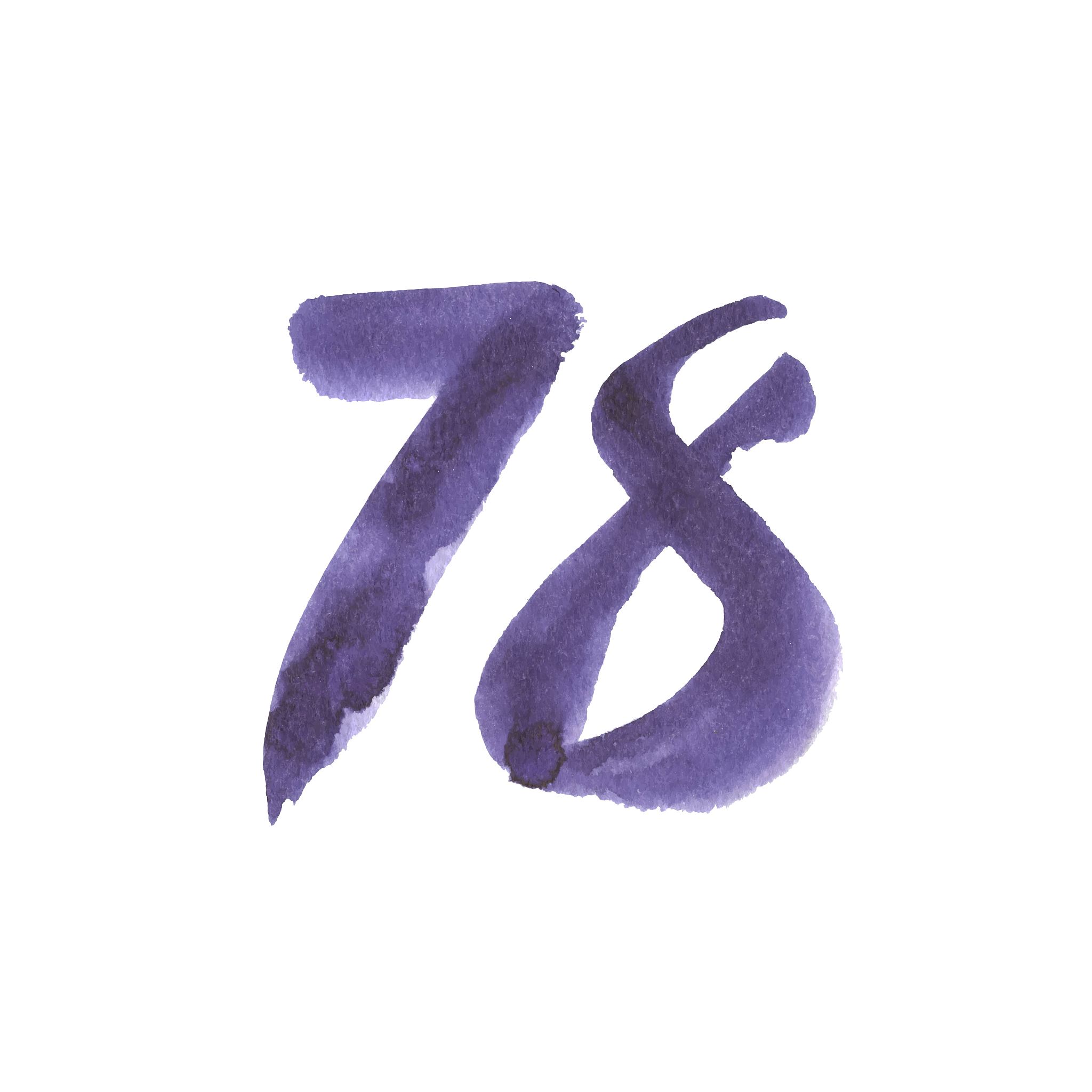 calligraphic watercolor numbers. brush lettering.