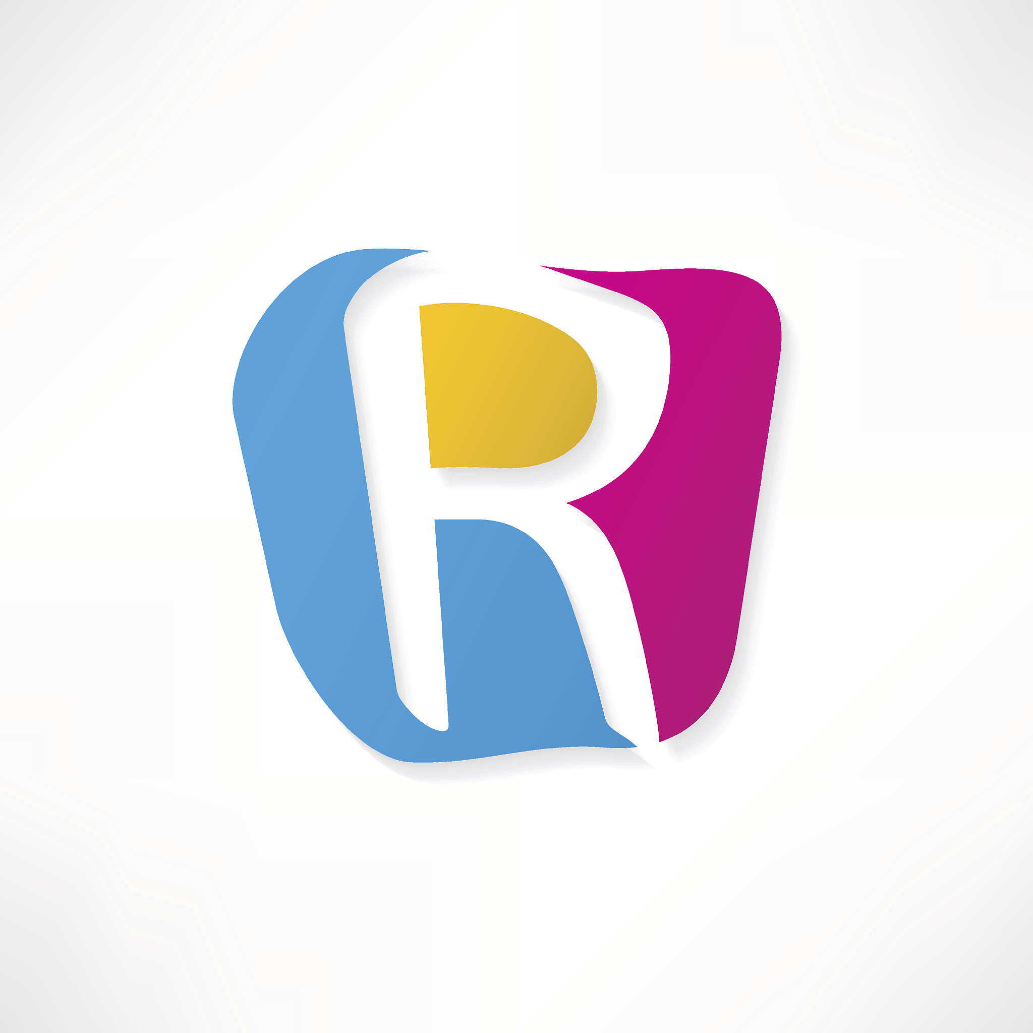 abstract icon based on the letter r