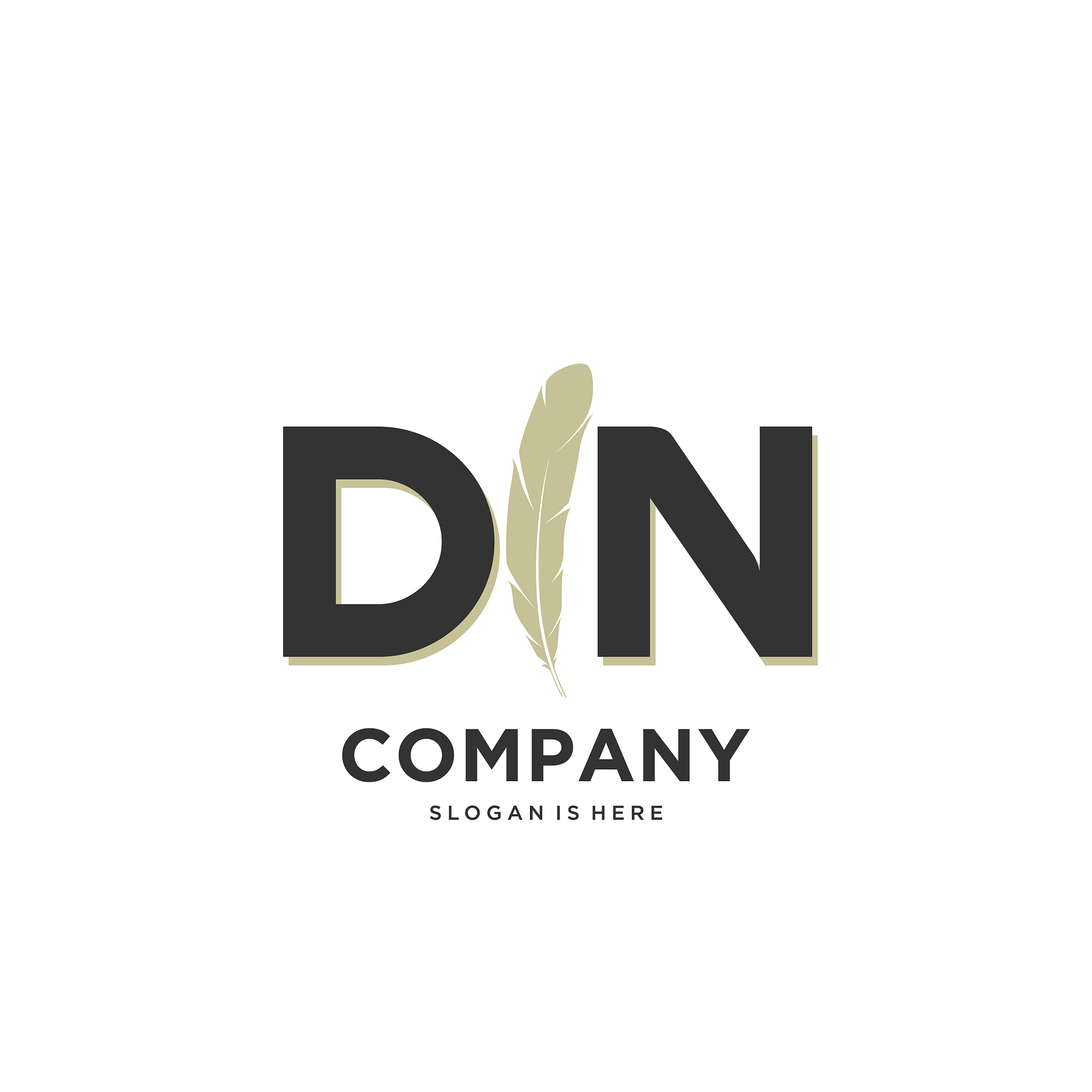initial dn letter unique attractive creative